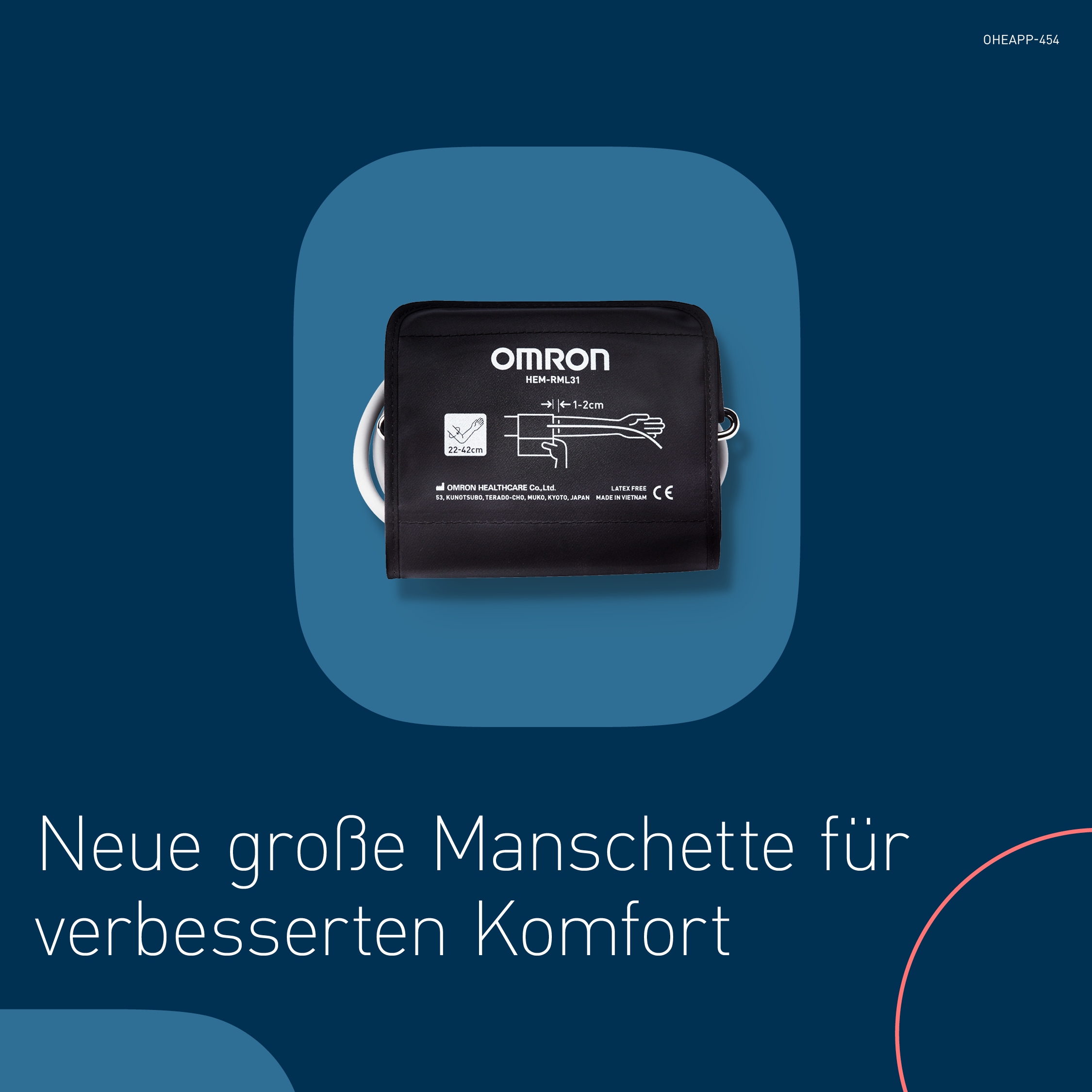 Omron Oberarm-Blutdruckmessgerät »OMRON X2 Smart+«, klinisch validiert, mit kostenloser App, Universalmanschette 22-42 cm