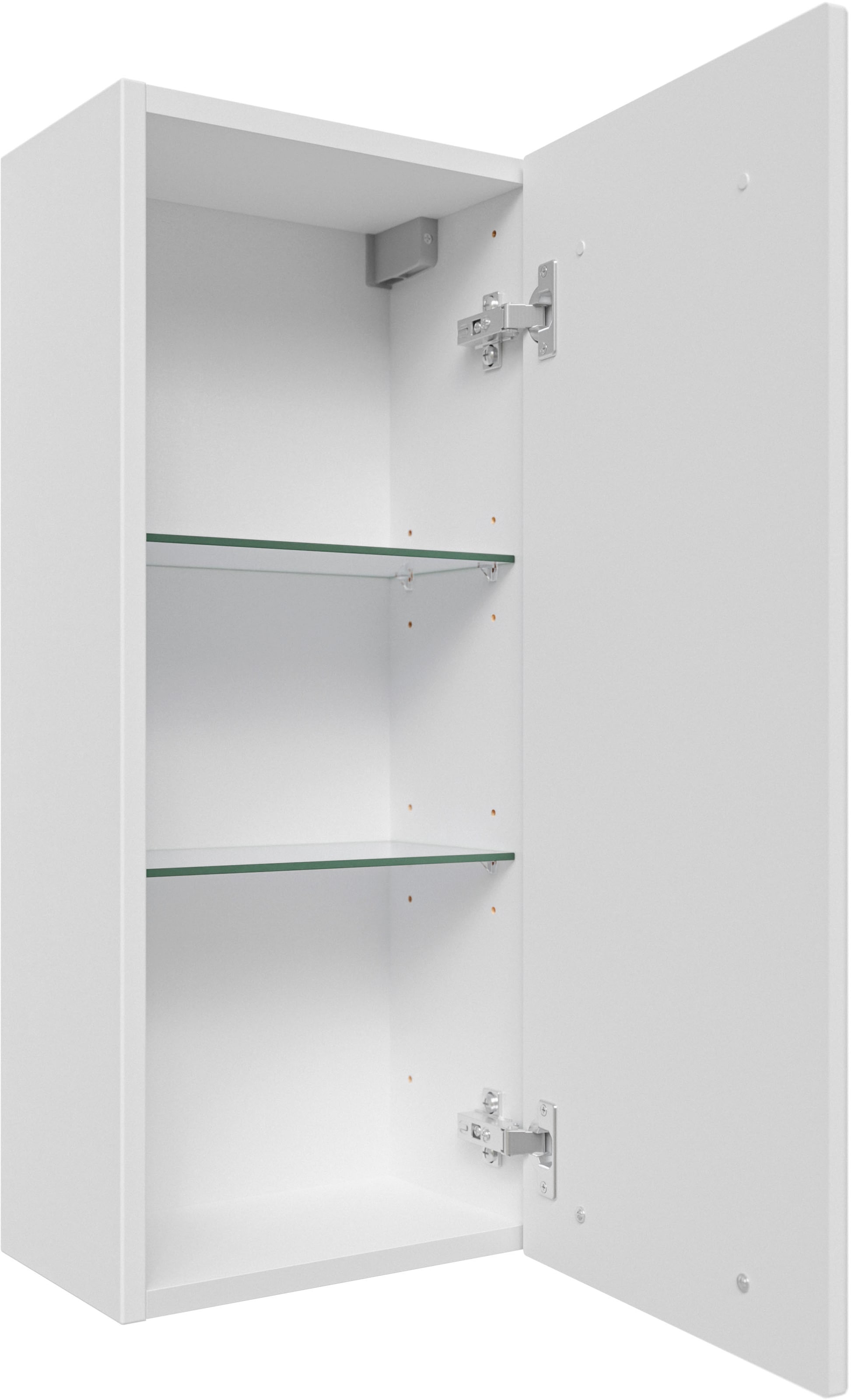 Saphir Hängeschrank »Quickset 316 Wand-Badschrank 30 cm breit, 1 Tür, 2 Einlegeböden«, Badezimmer-Hängeschrank inkl. Türdämpfer, Griffe in Chrom Glanz