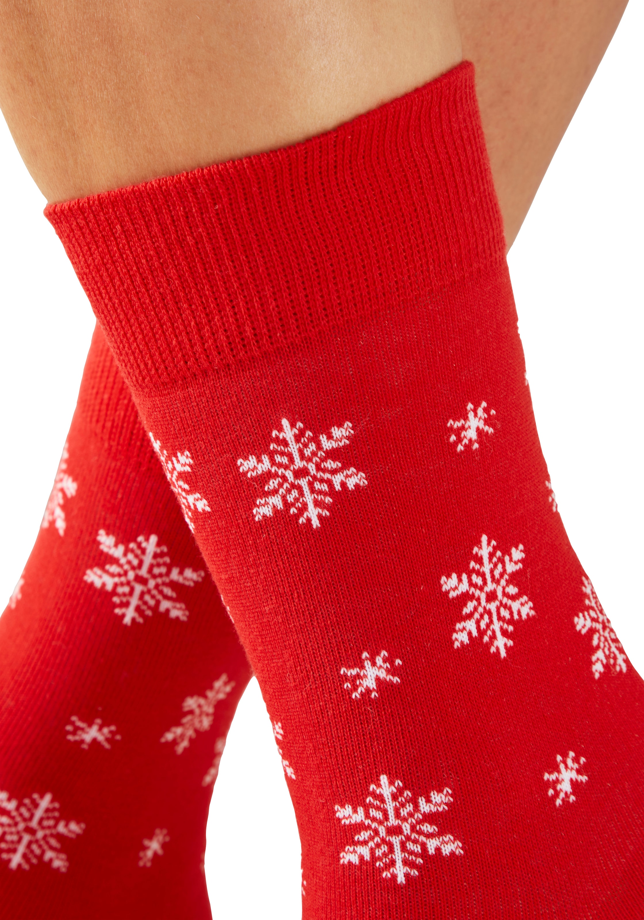 LASCANA Freizeitsocken »Damen Weihnachtssocken« Packung, 3 Paar tlg. mit lustigen Dackelmotiven