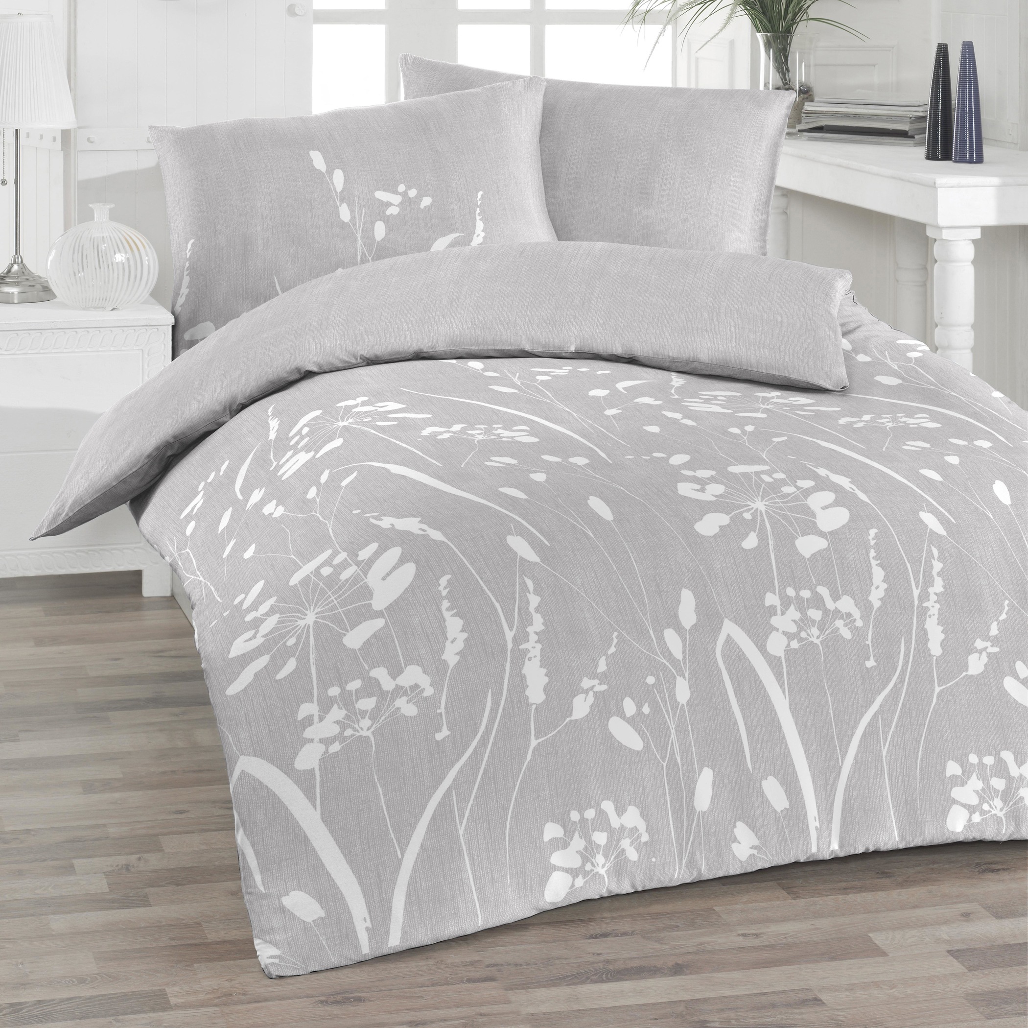 Florella Bettwäsche »Bree silber Edel-Satin,  100% Baumwolle«