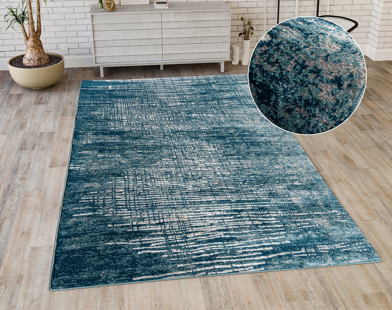 my home Teppich »Ariano, dezenter Glanz mit Hoch-Tief-Struktur« rechteckig 12 mm Höhe Vintage Design, Schrumpf Carving-Effekt, Wohnzimmer, Schlafzimmer