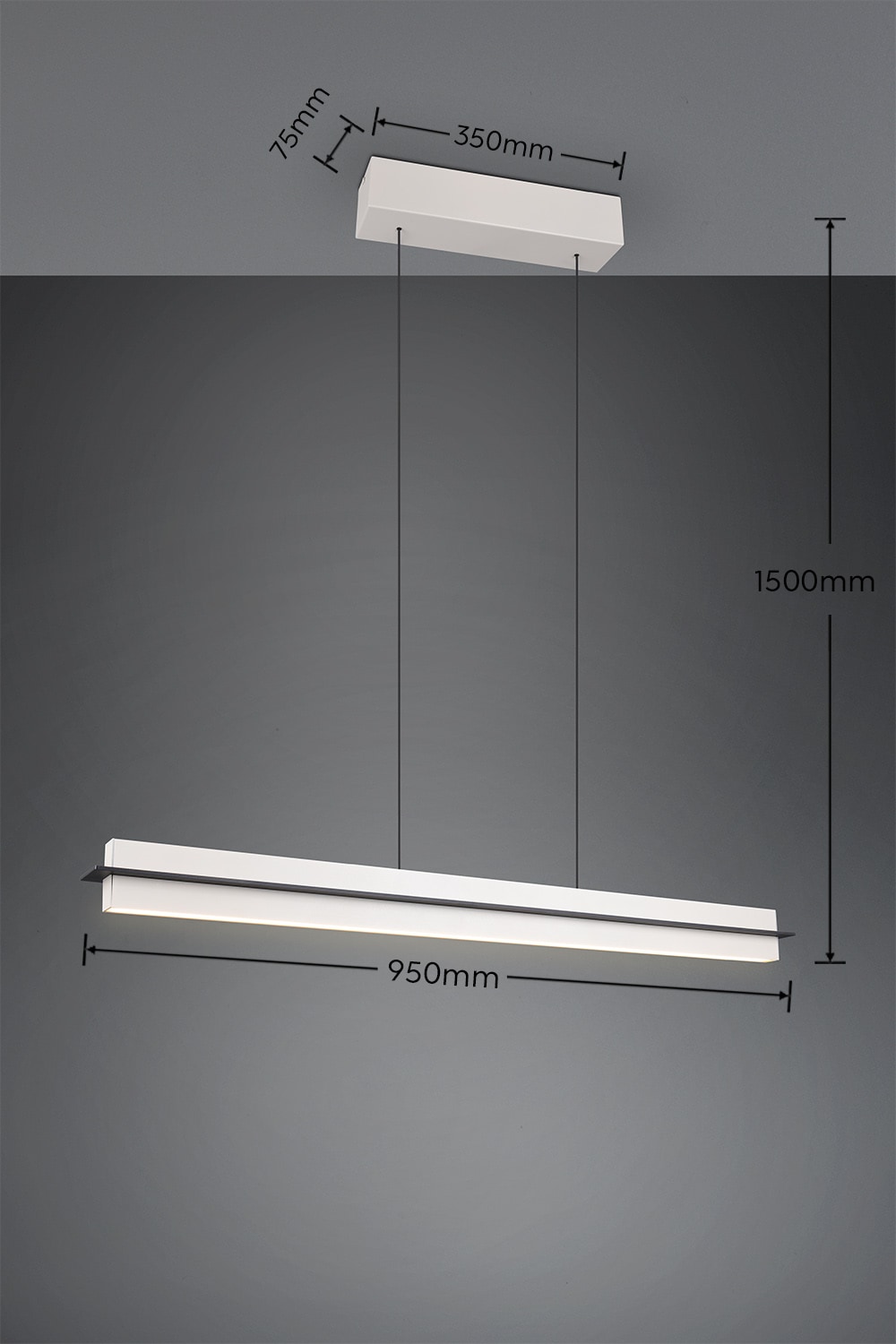 TRIO Leuchten LED Pendelleuchte »EMERSON, LED Hängeleuchte höhenverstellbar, 4-Stufen Touch Dimmer« LED-Board 1 Stk. Farbwechsler | warmweiß - kaltweiß Lichtfarbe einstellbar 2700-5000K warm- bis kaltweiß, Höhe max 150 cm