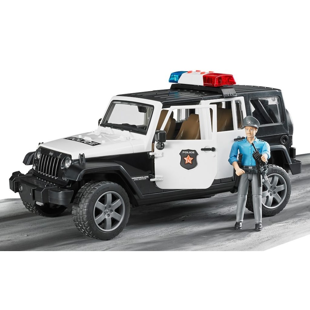 Bruder® Spielzeug-Polizei »Jeep Wrangler Polizeifahrzeug und Polizist«, (Set, 2 tlg.)