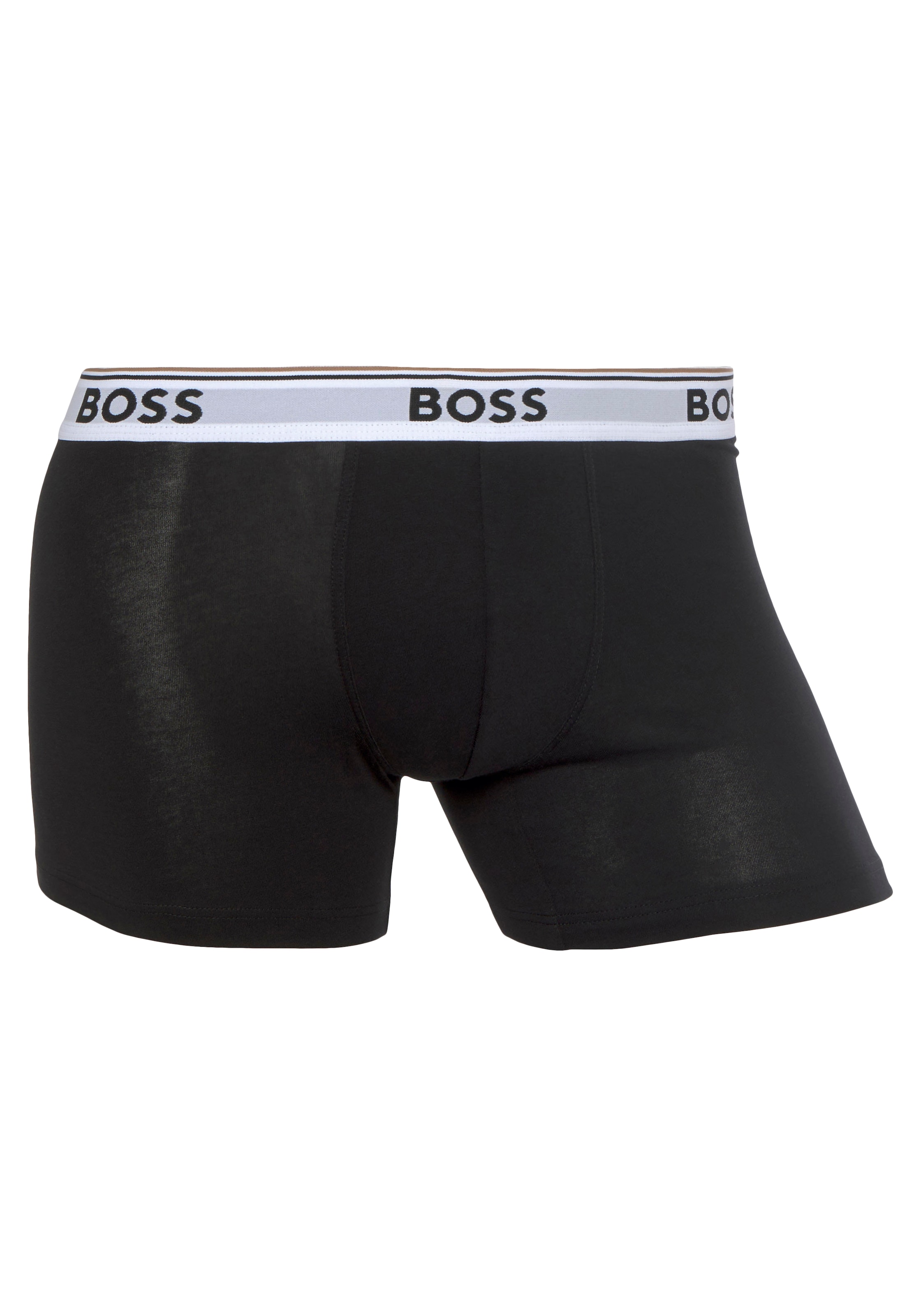 BOSS Langer Boxer »Boxer Brief 3P«, (Packung, 3er-Pack), mit farblich passendem Webbund