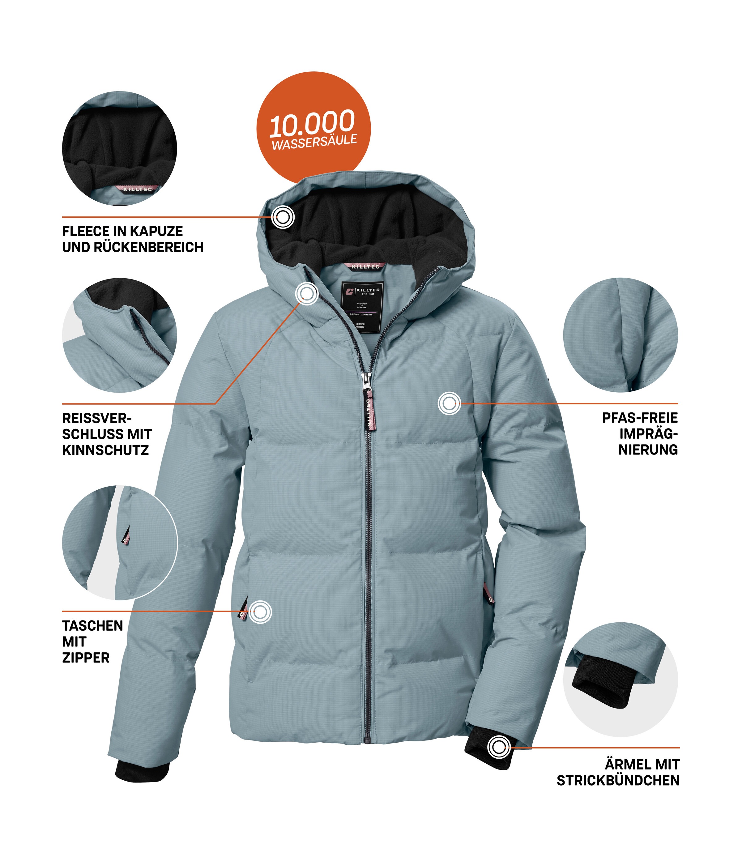 Killtec Steppjacke »KOW 357 GRLS QLTD JCKT« Wasserabweisende Mädchenjacke mit Kapuze, atmungsaktiv, warm