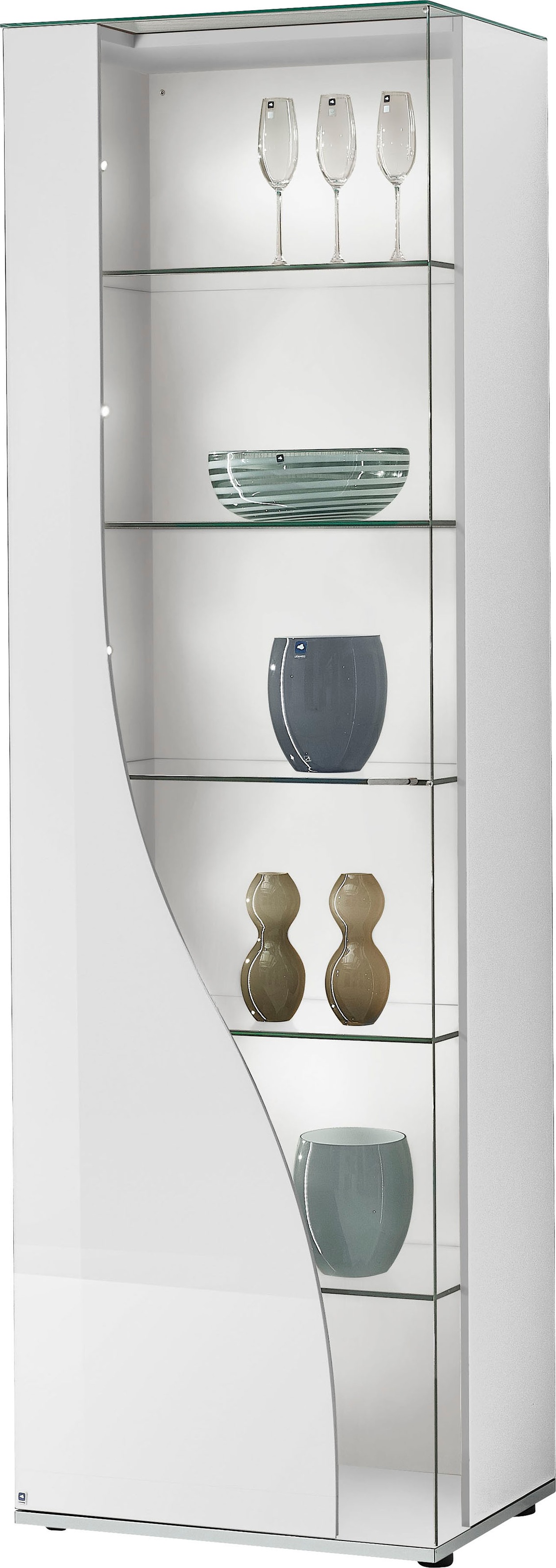 LEONARDO Vitrine »CURVE«, mit Vitrine, Innenfarbe Lack weiß, Breite 65 cm