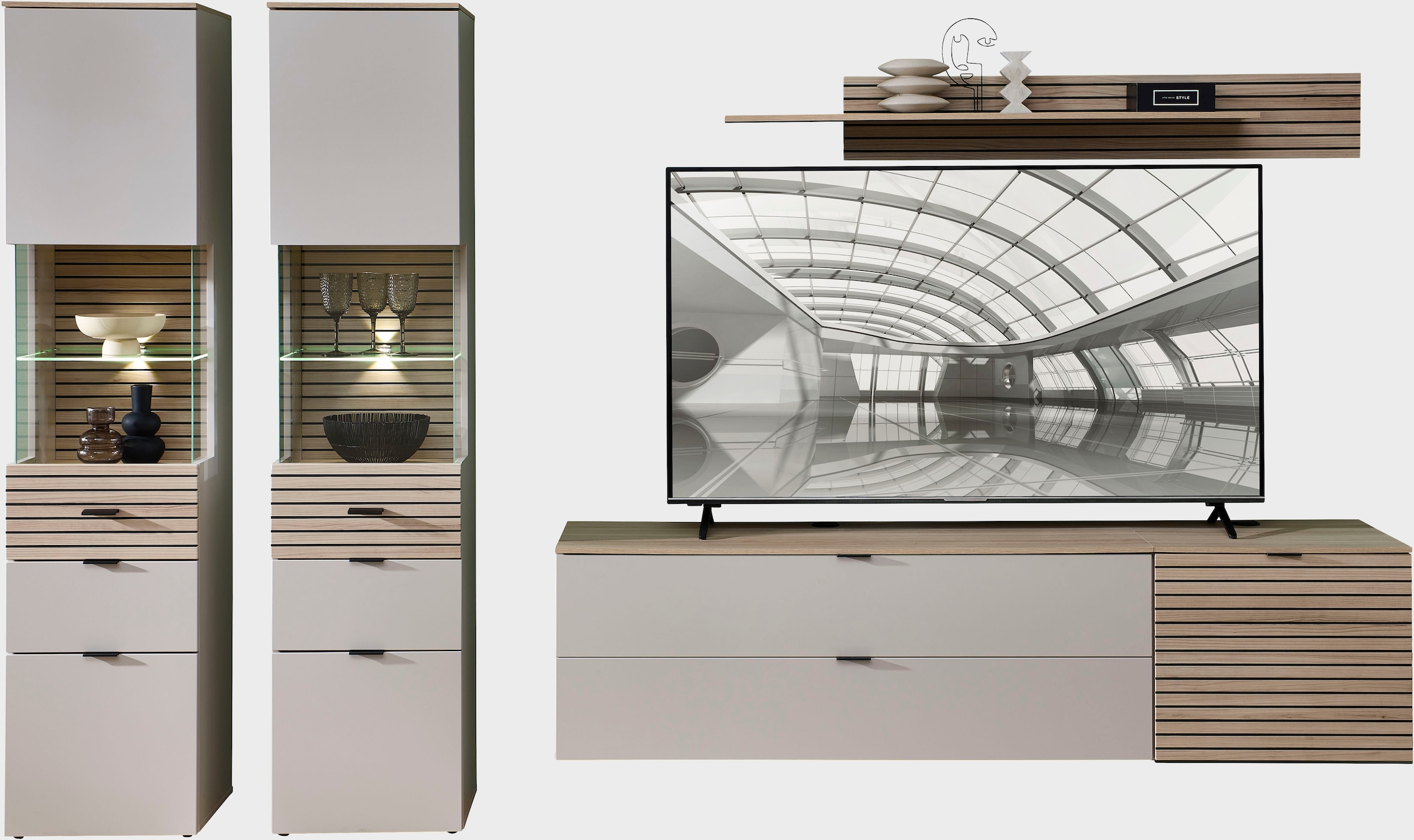 Innostyle Wohnwand »Ina Wohnwand, 320x200x40 cm (B/H/T)« 5 Stk. tlg.