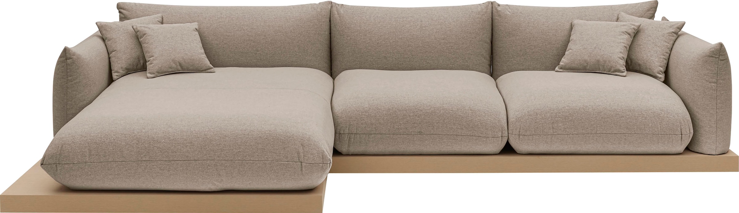 OTTO home Ecksofa »Kalix L-Form, 323 cm - OTTO. Verlässliche Qualität.« Designsofa, auf Holzplateau, Strukturstoff, hoher Sitzkomfort