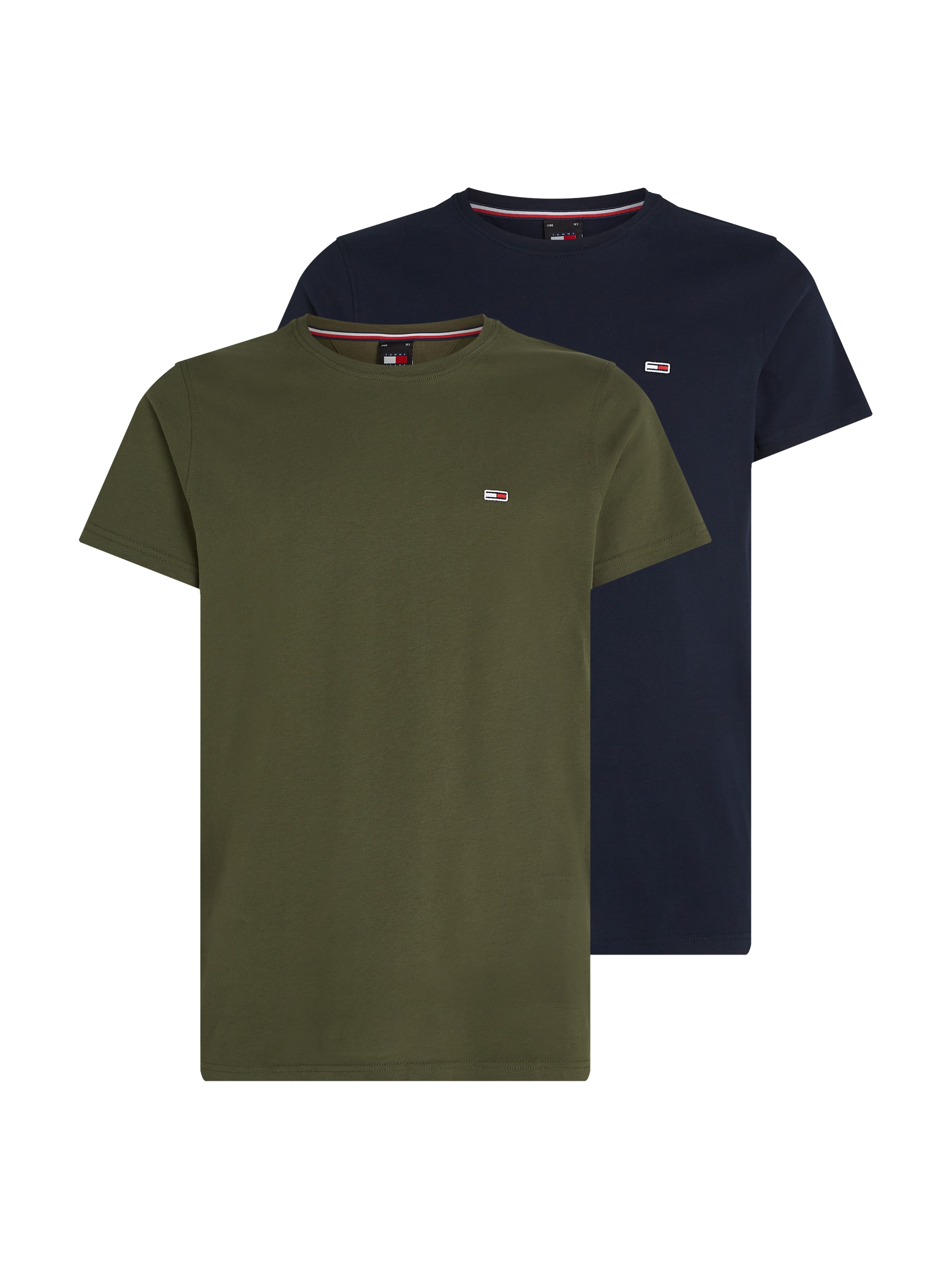 Tommy Jeans Plus T-Shirt »TJM XSLIM 2PACK JERSEY TEE EXT«, (Packung, 2 tlg.), Markenstickerei