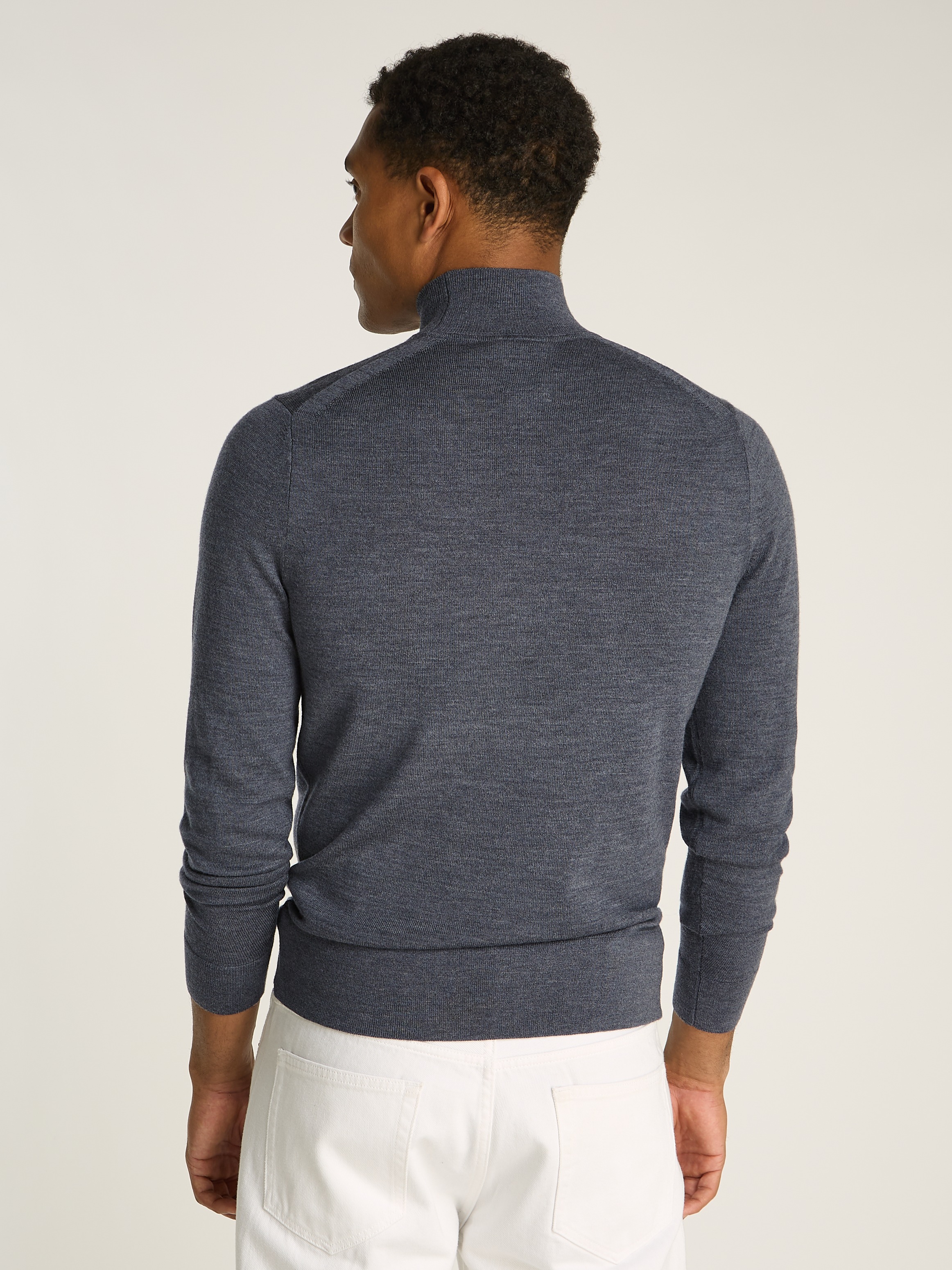 Calvin Klein Rollkragenpullover »MERINO MOCK NECK SWEATER«, mit Markenlabel