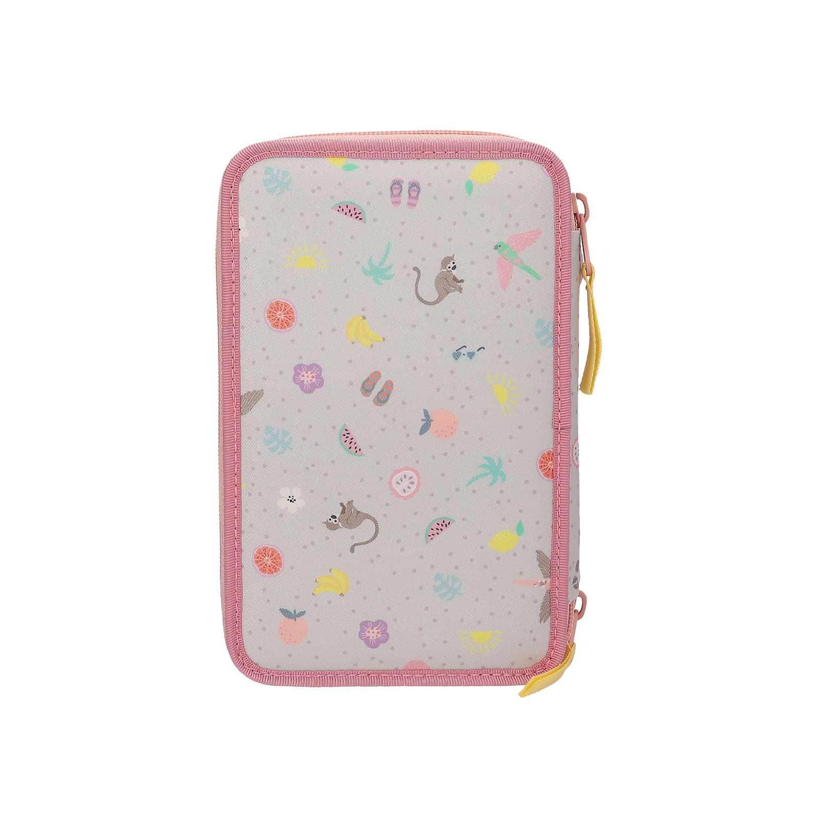 Depesche Buntstift »3-Fach Federtasche JUICY inkl. Stifte TOPModel 7,5 x 13 x 20 cm altrosa«