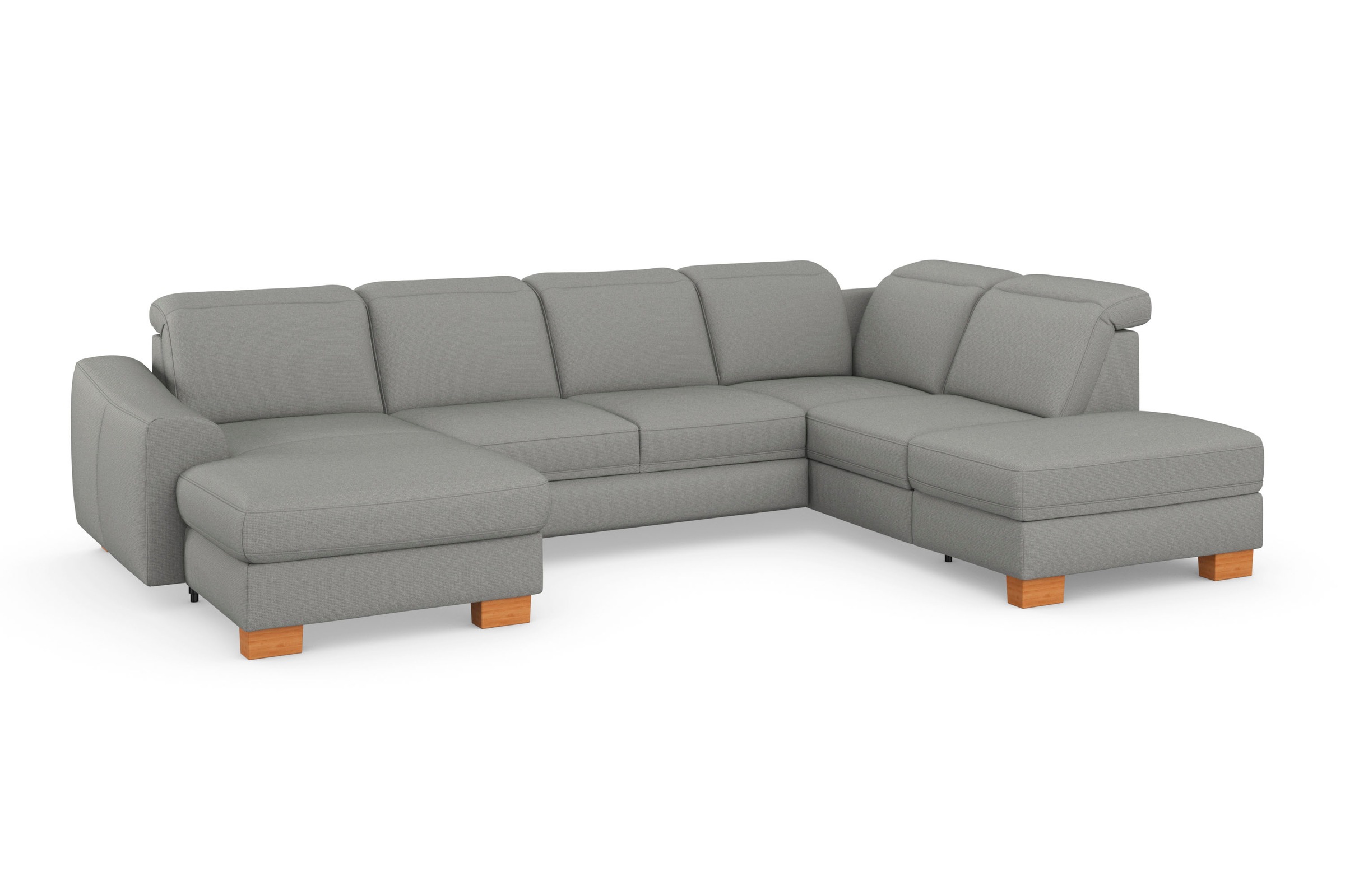 sit&more Wohnlandschaft »Dundee U-Form«, mit Federkern und Massivholzfüßen, wahlweise mit Kopfteilverstellung
