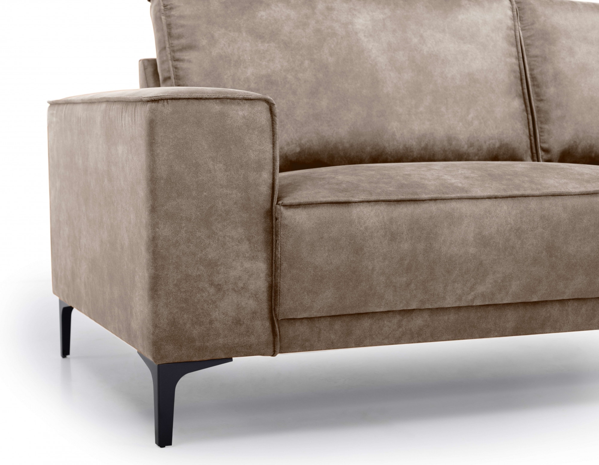 Places of Style Wohnlandschaft »XXL Sofa Oland, Struktur, Flachgewebe, Luxus-Microfaser, Boucle«, U-Form, 342 cm, Wellenunterfederung, Skandi-Design, Metallfüße