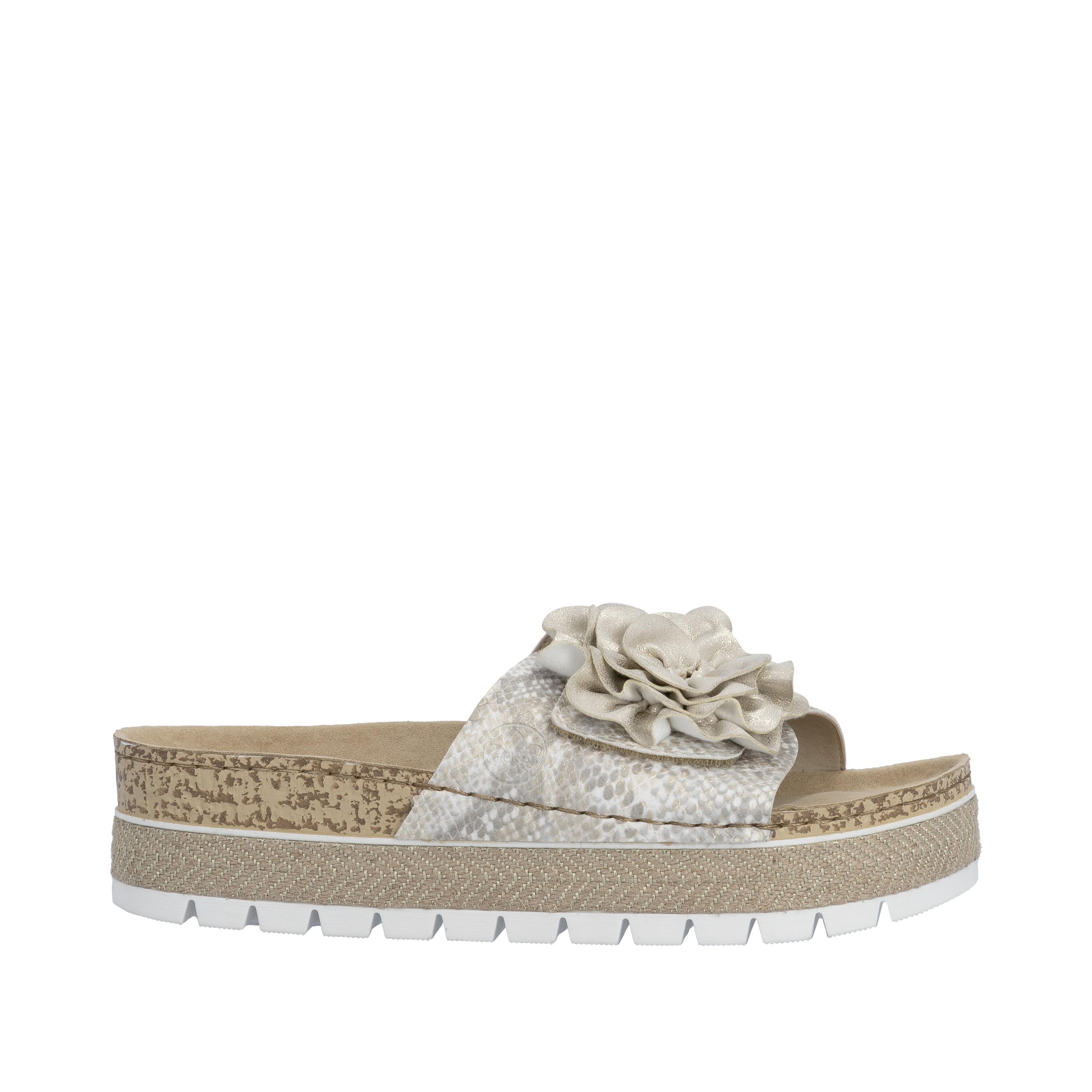 Rieker Pantolette  Sommerschuh, Schlappen mit modischem Plateau