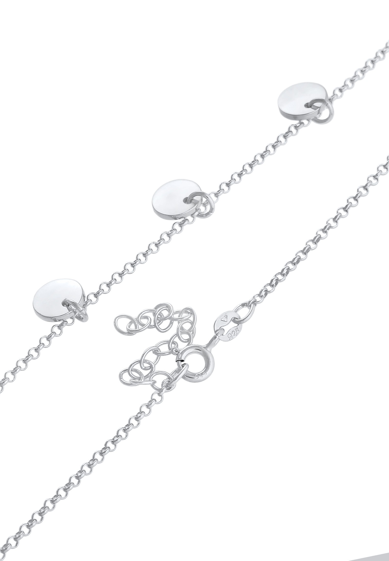 Elli Choker »Halskette Choker Kette Geo Plättchen Rund 925 Silber«