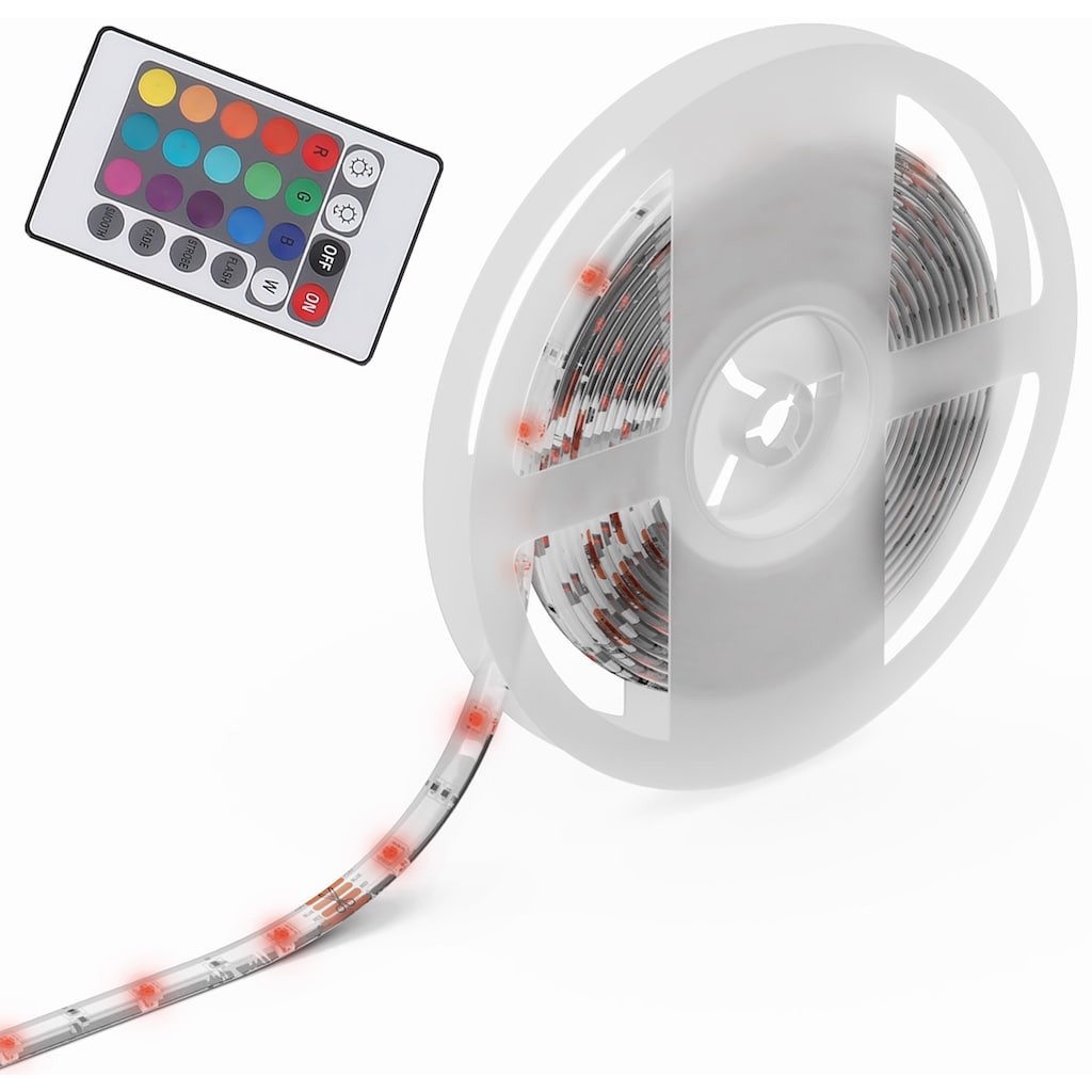 B.K.Licht LED-Streifen »Crucis«, 5m LED Band/Stripes RGB selbstklebend mit Silikonbeschichtung