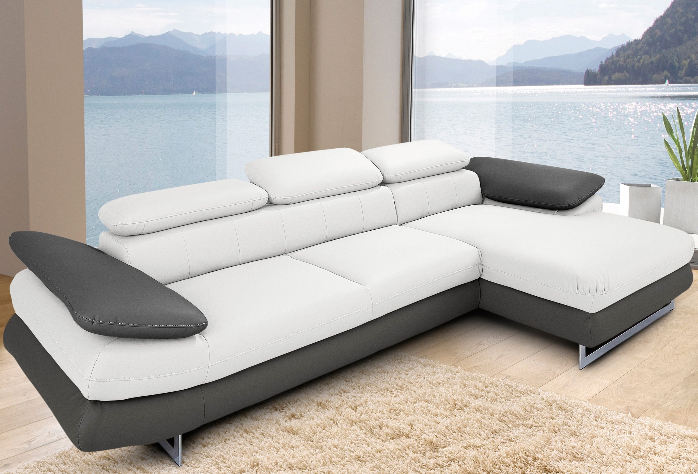 INOSIGN Ecksofa »Solution L-Form«, mit Arm- & Kopfteilverstellung, wahlweise mit Bettfunktion
