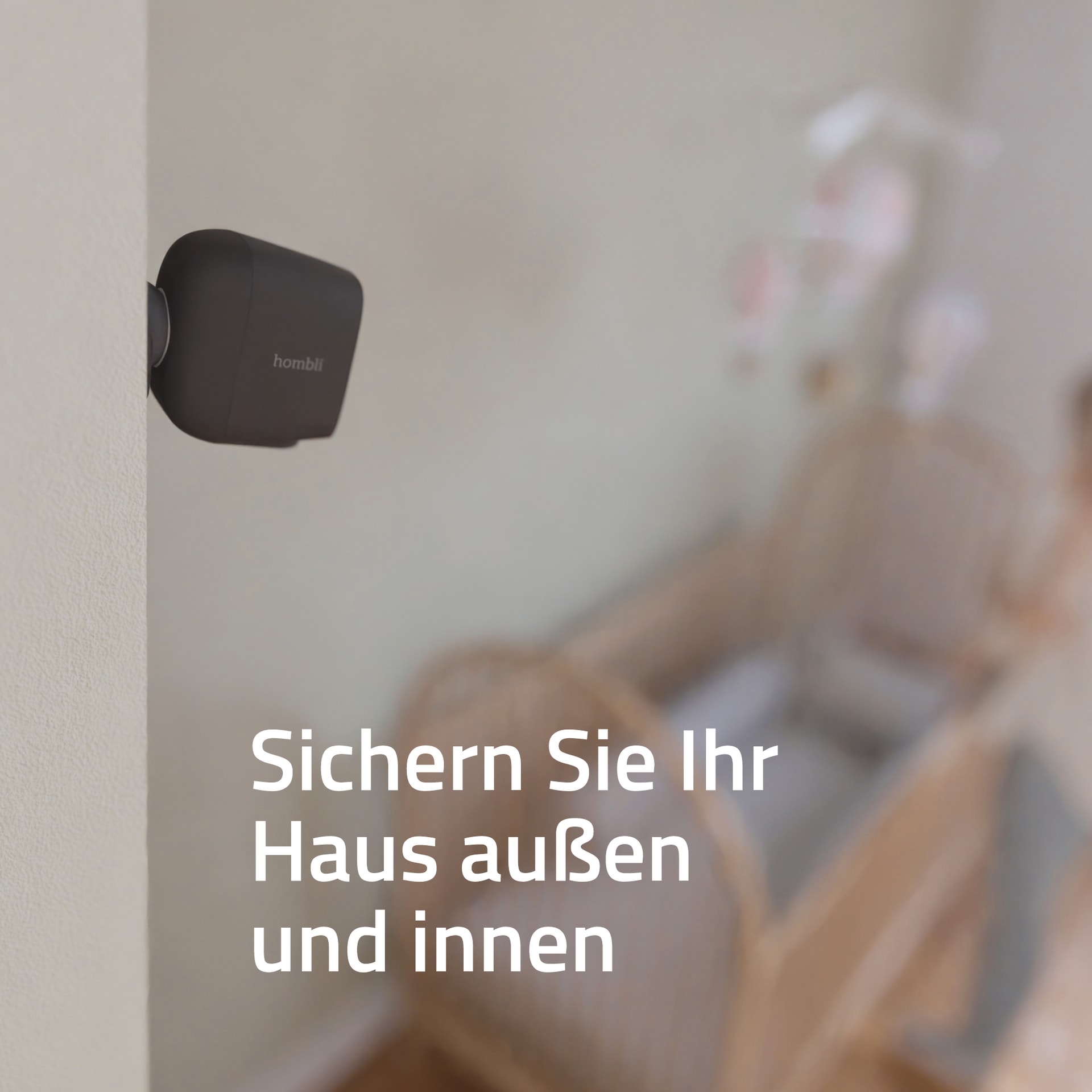 Hombli Überwachungskamera »smarte Batterie Kamera«, Außenbereich, 2K QHD, farbige Nachtsicht, integrierte Sirene und Flutlicht