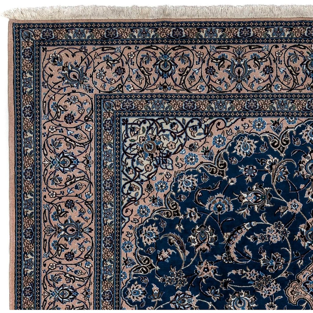 morgenland Wollteppich »Nain 9la Medaillon Blu scuro 348 x 245 cm«, rechteckig