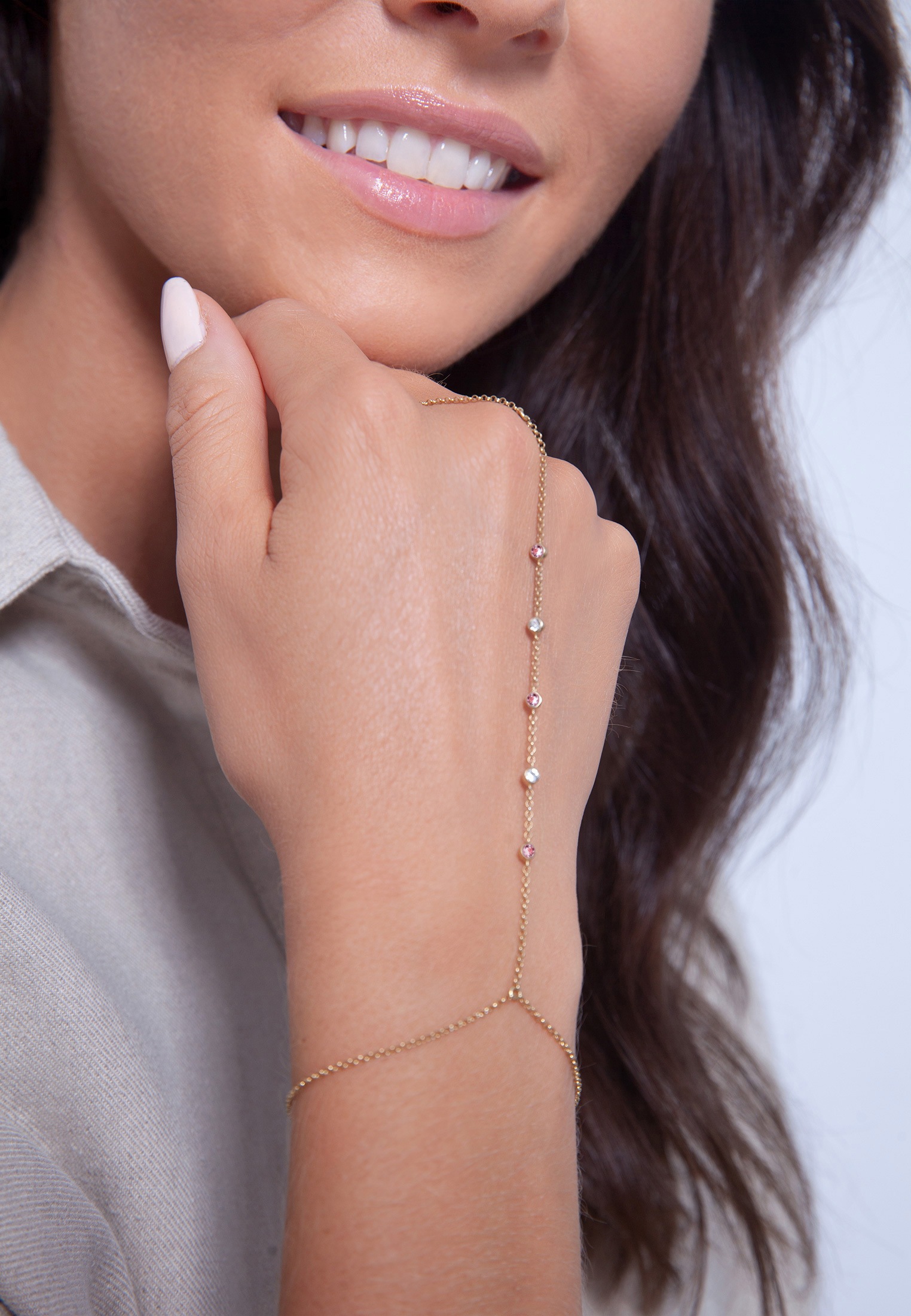 Elli Schmuckset »Armband Hand Chain Handkette Armband 925 Silber«