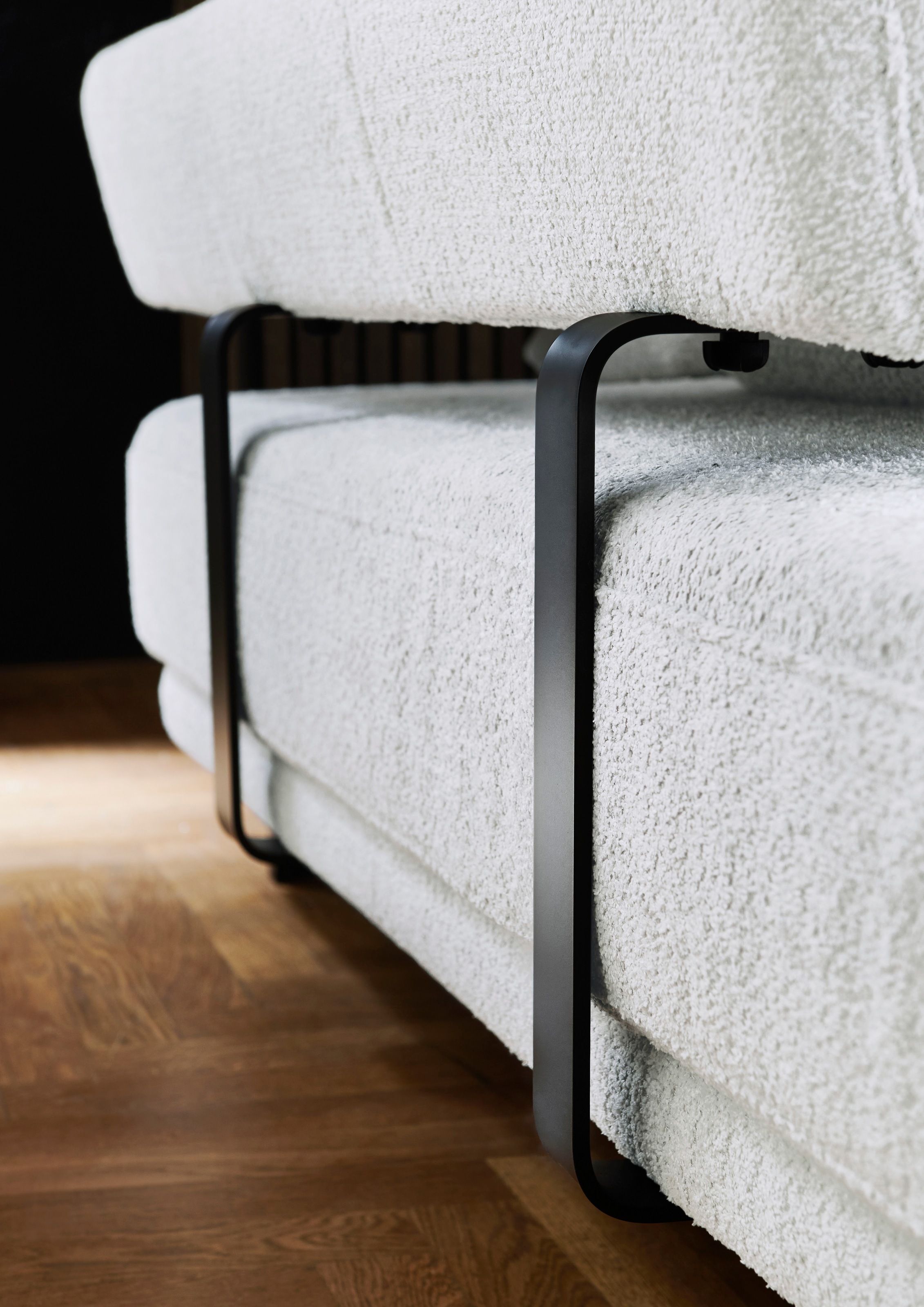 HUKLA Ecksofa »HU-HP18064 L-Form«, (Set), Optional mit motorischer Vorziehbank, stylische Reling