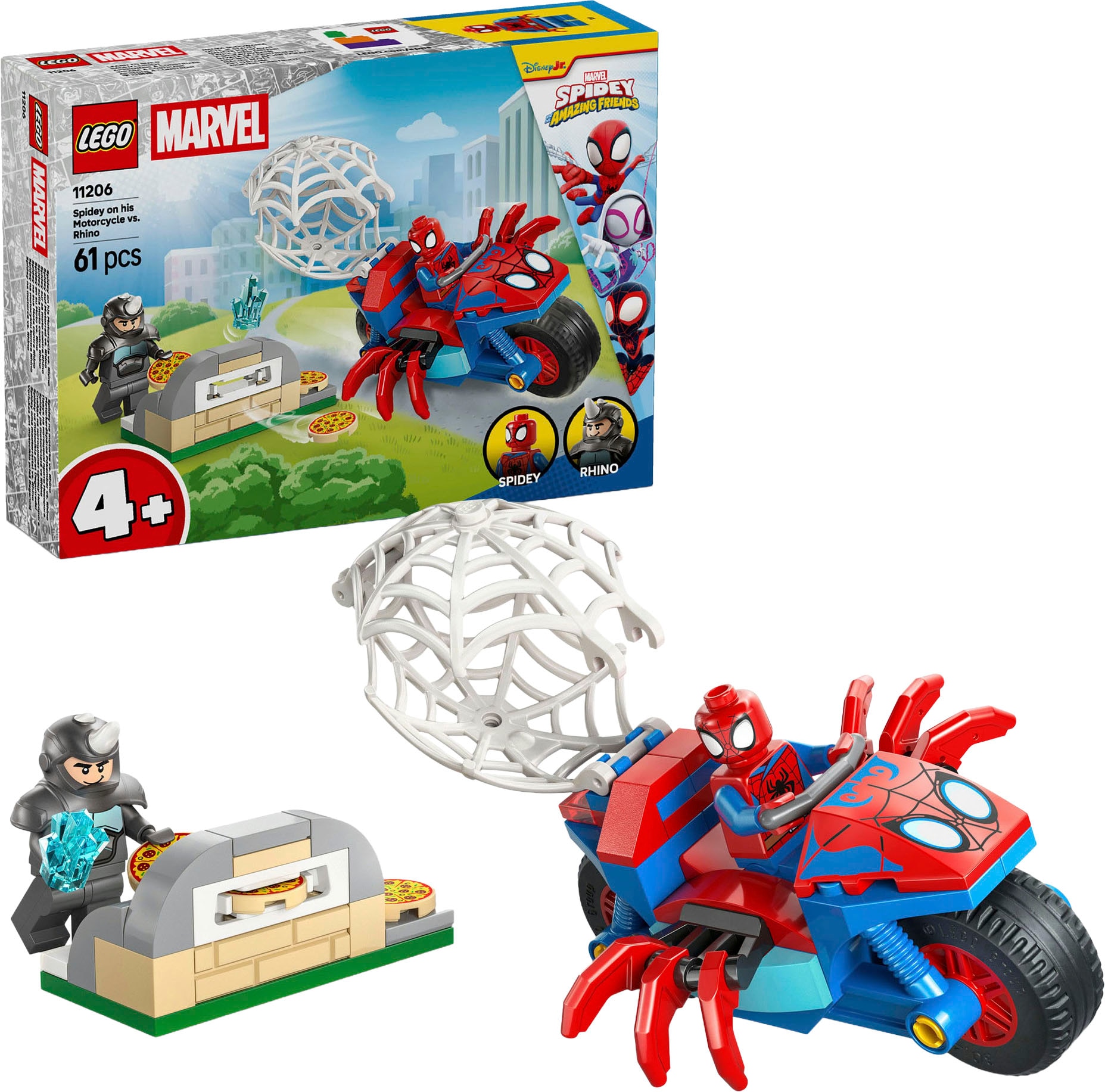 LEGO® Konstruktionsspielsteine »Spidey auf Motorrad vs. Rhino (11206), LEGO Spidey« Made in Europe