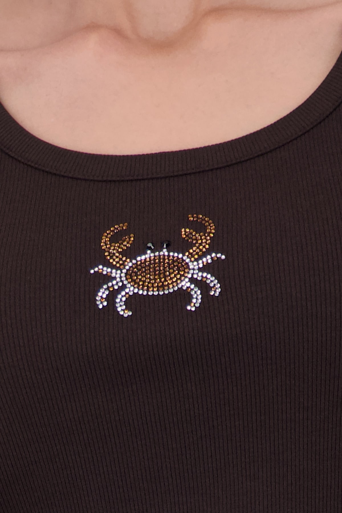 Monari Tanktop »Top Krebs« mit Glitzersteinchen