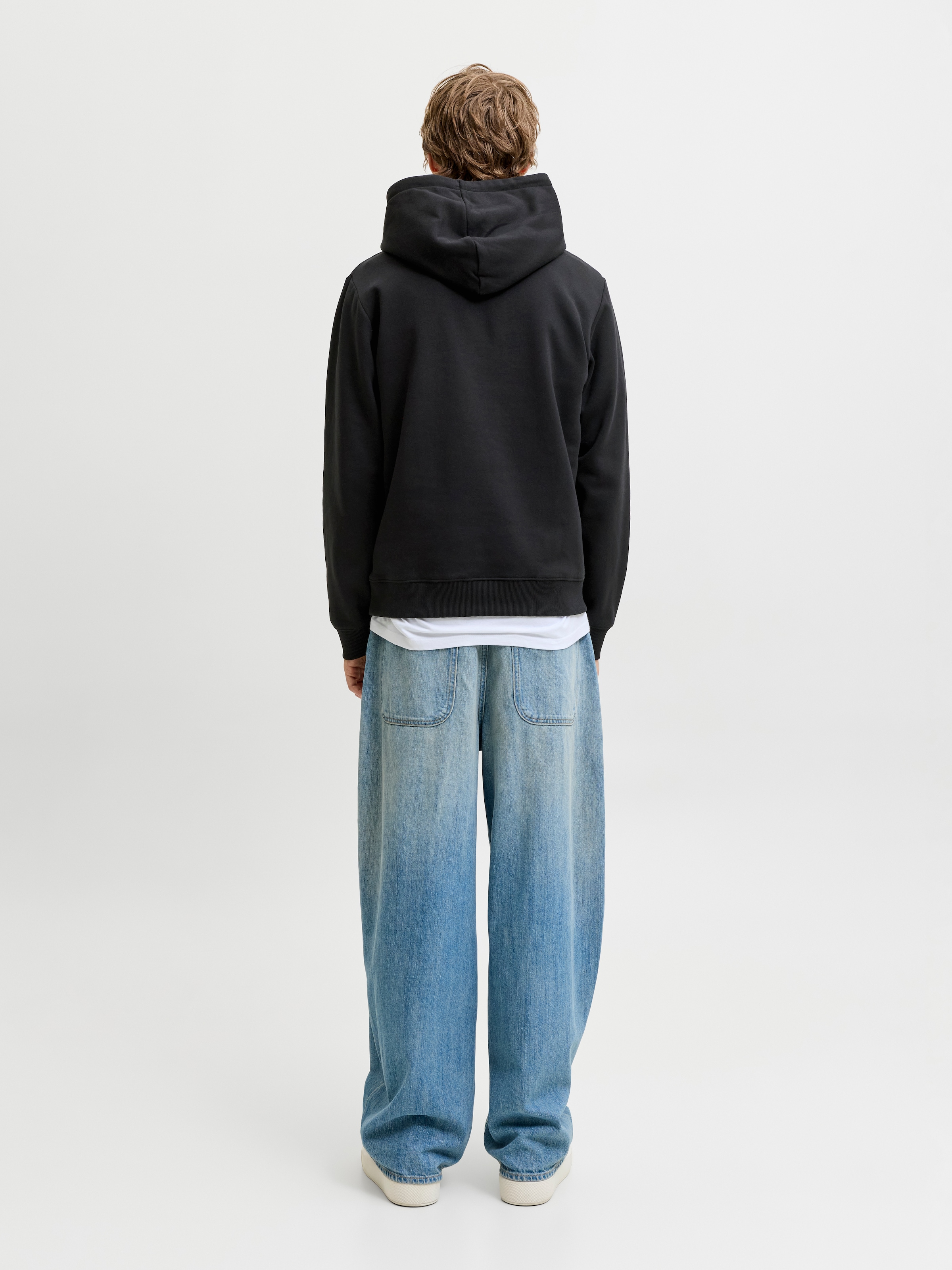 Jack & Jones Kapuzensweatshirt »JJAERO SWEAT HOOD«, Materialmix, regular fit
