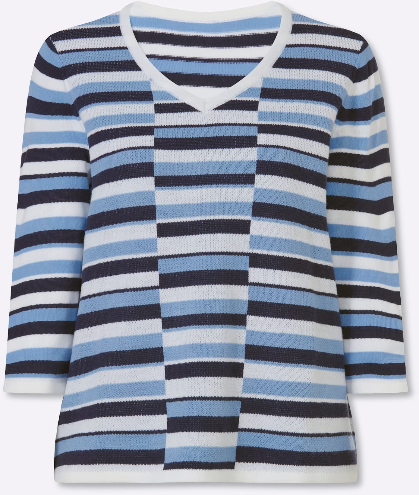 Classic Basics V-Ausschnitt-Pullover »3/4-Arm-Pullover«