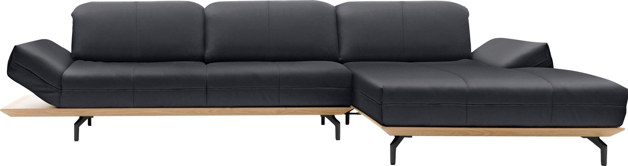 Creation BY ROLF BENZ Ecksofa »CR.420, Designecksofa, L-Form«, in 2 Qualitäten, Holzrahmen in Eiche Natur oder Nußbaum, Breite 313 cm