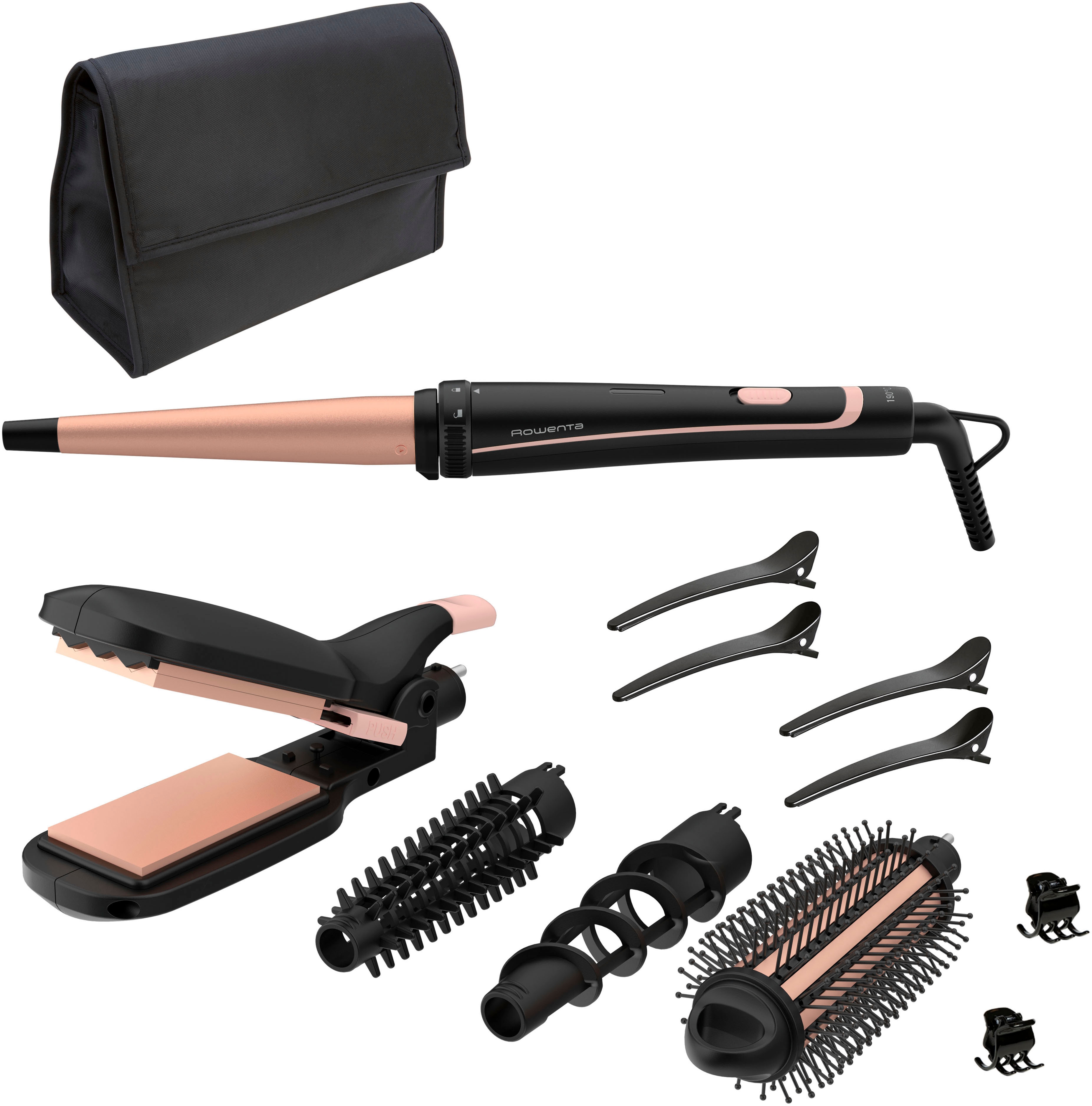 Rowenta Multihaarstyler »CF4231 Infinite Looks 14-in-1« 5 Aufsätze 190°C, kalte Spitze, endlos viele Styling-Möglichkeiten, 14 Programme in schwarz