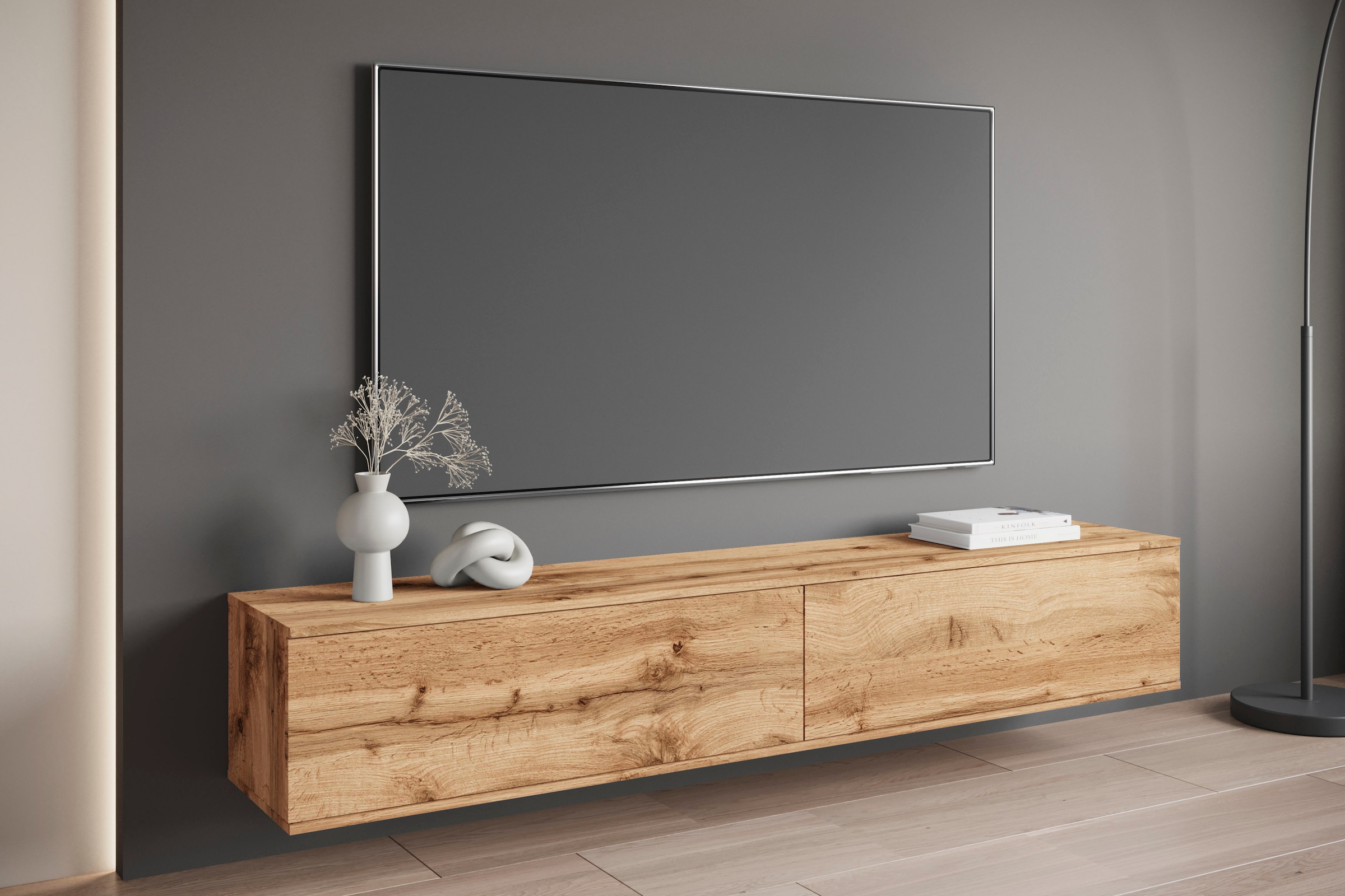 OTTO home Lowboard »Kenia« 1 Stk. tlg. 2 Klappen – flexibel hängend oder stehend montierbar