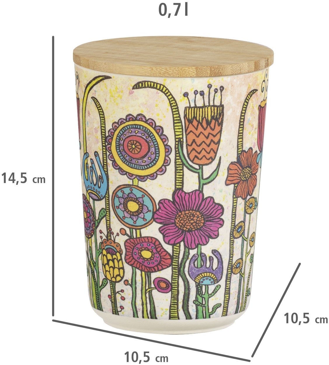 WENKO Aufbewahrungsdose »Modell Garden« aus Biokunststoff, mit Bambusdeckel, FSC-zertifiziert