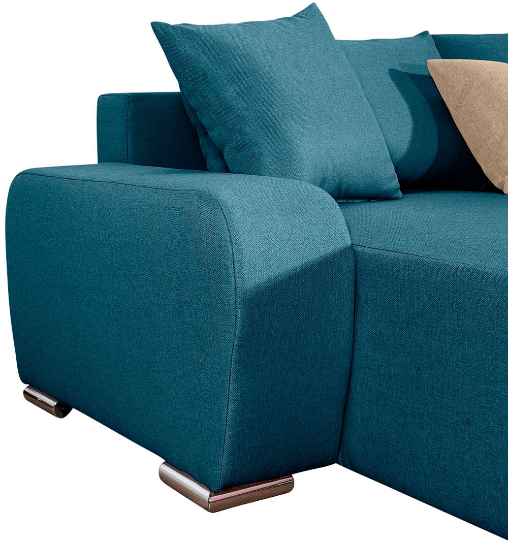COLLECTION AB Wohnlandschaft »Paola U-Form, B: 314 cm« Schlaffunktion, Bettkasten & 4 Zierkissen, Federkern