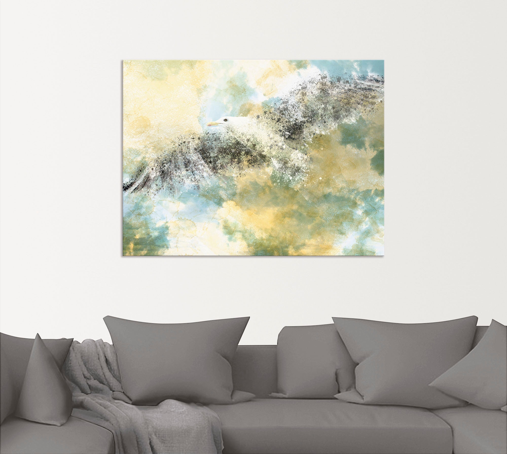 Artland Wandbild »Verschwindende Möwe«, Vögel, (1 St.), als Alubild, Outdoorbild, Leinwandbild in verschied. Größen