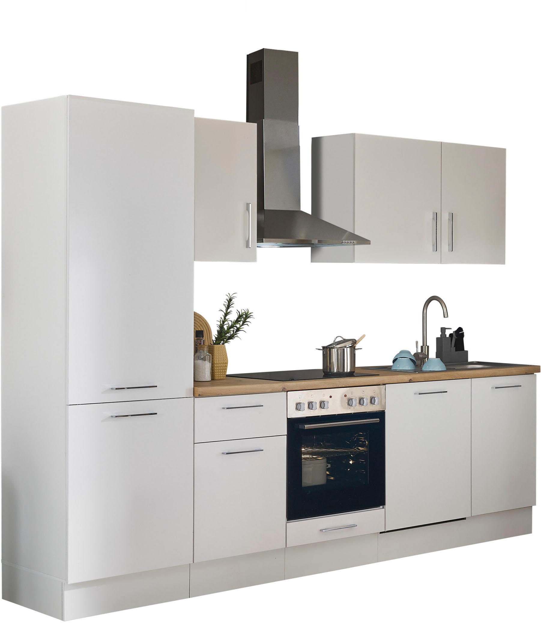 BASIC by Balculina Küchenzeile »Turin« Breite 280 cm, wahlweise mit E-Geräten