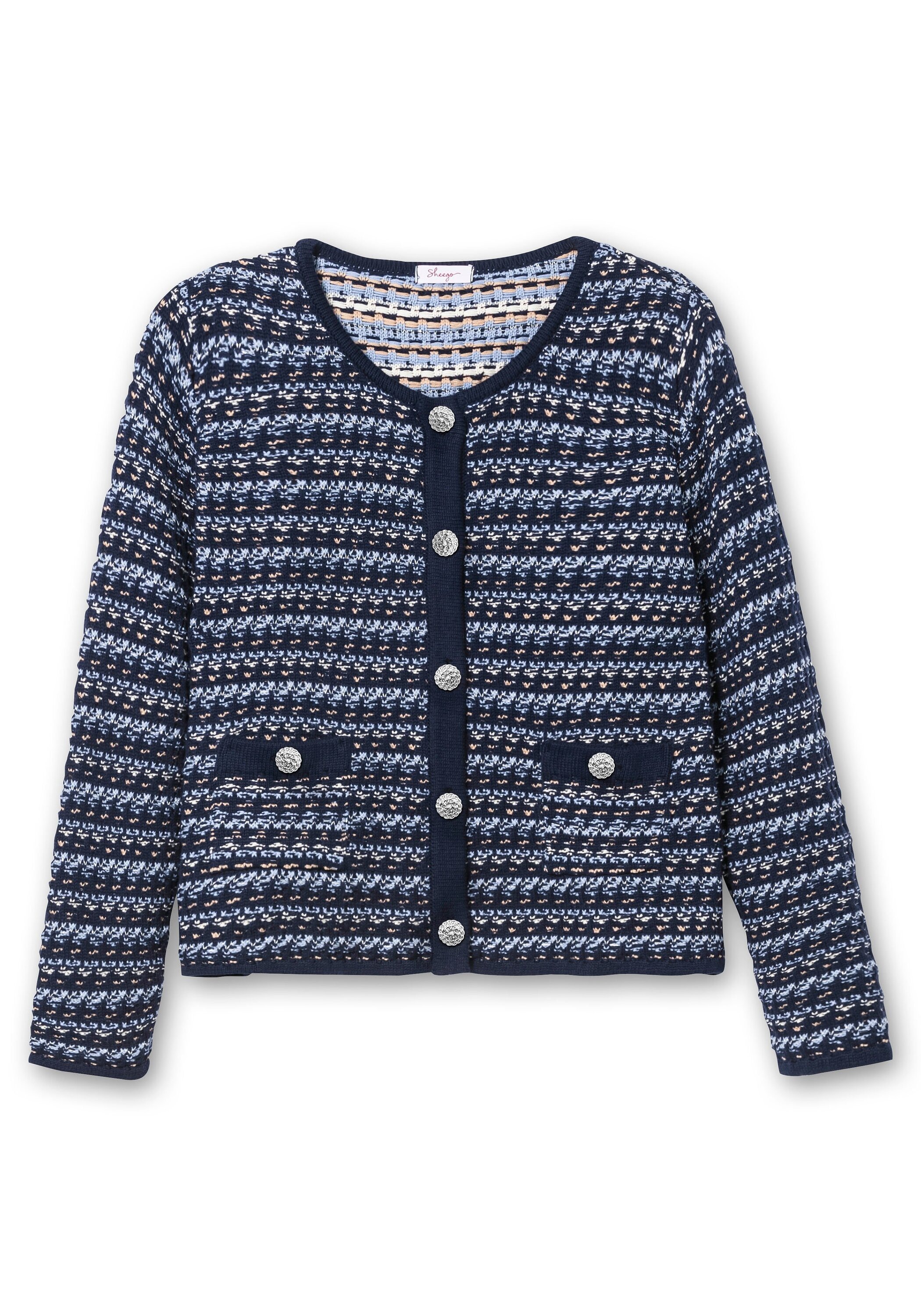 Sheego Strickjacke »Strickjacke im Strukturstrick, mit Effektgarn«