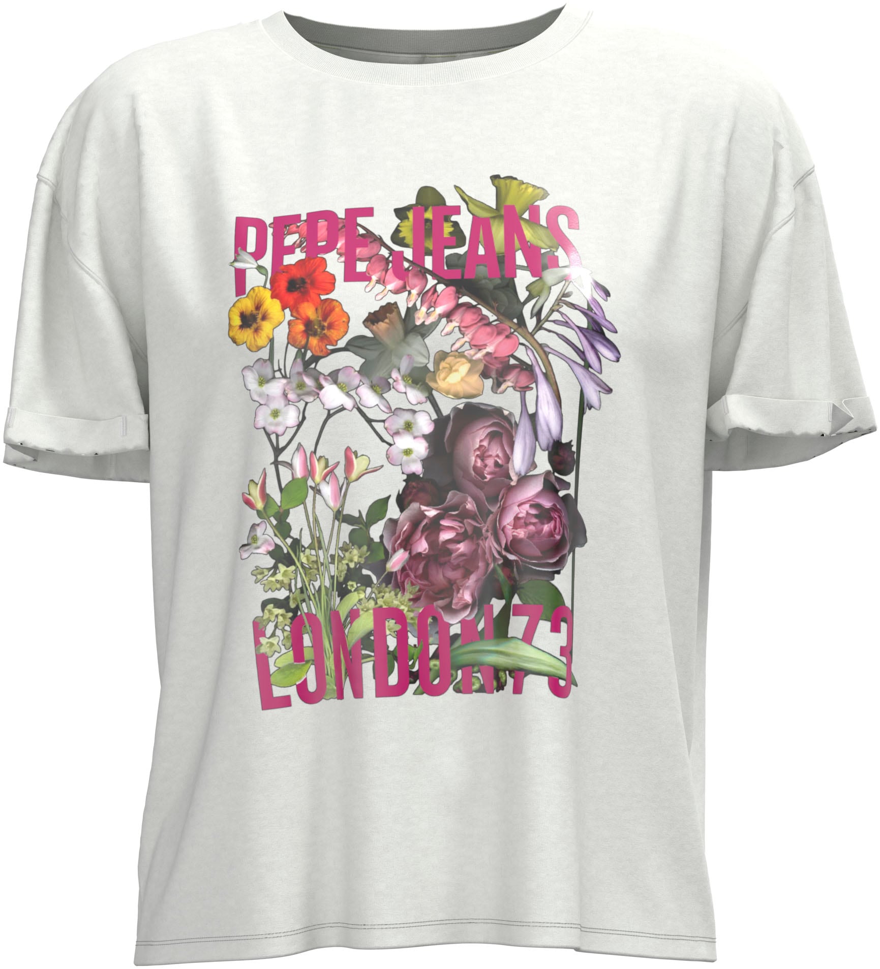 Pepe Jeans T-Shirt, in oversized Passform und mit tollem markentypischem Frontprint