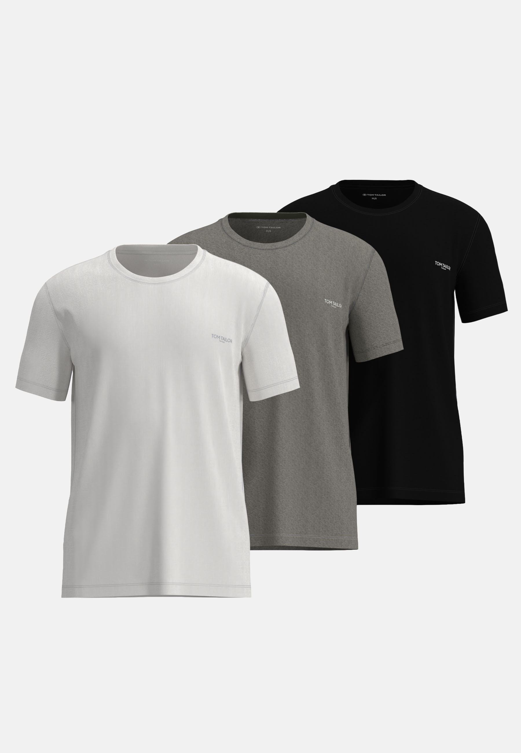 TOM TAILOR T-Shirt 3er Pack,  lässiger Casual-Stil