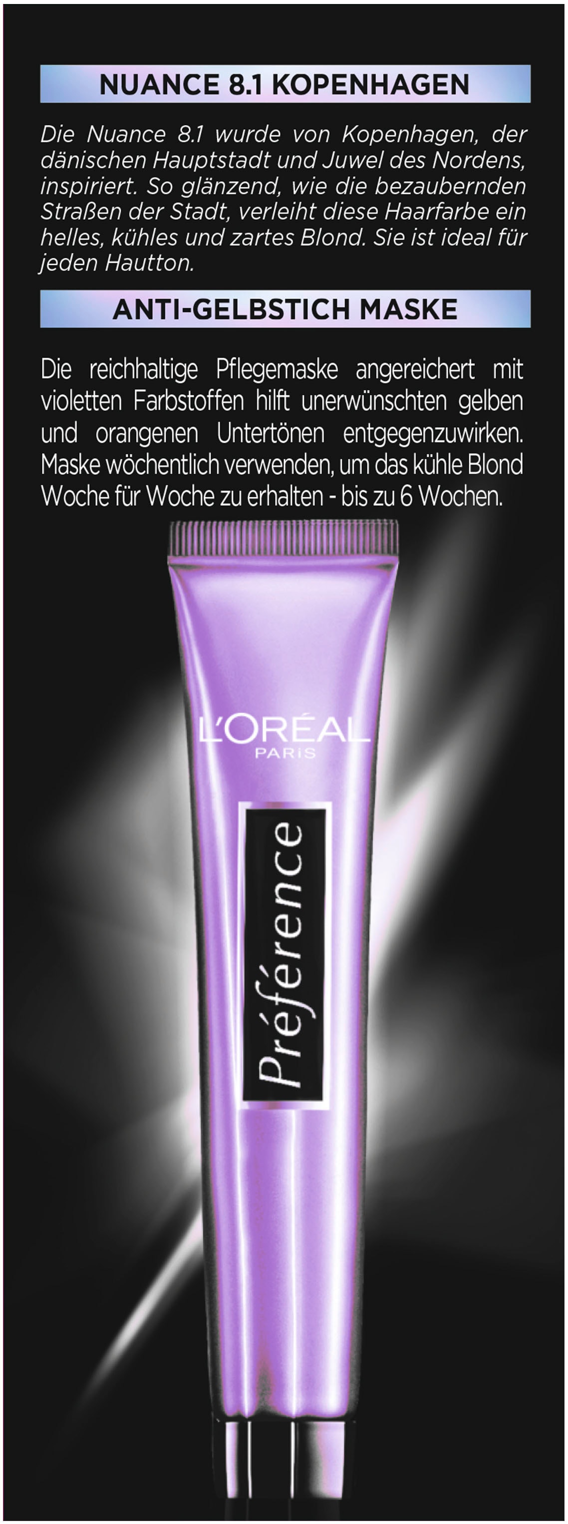 L'ORÉAL PARIS Coloration »Préférence Cool Blondes«, (Packung, 3 tlg.), mit pflegender Formel