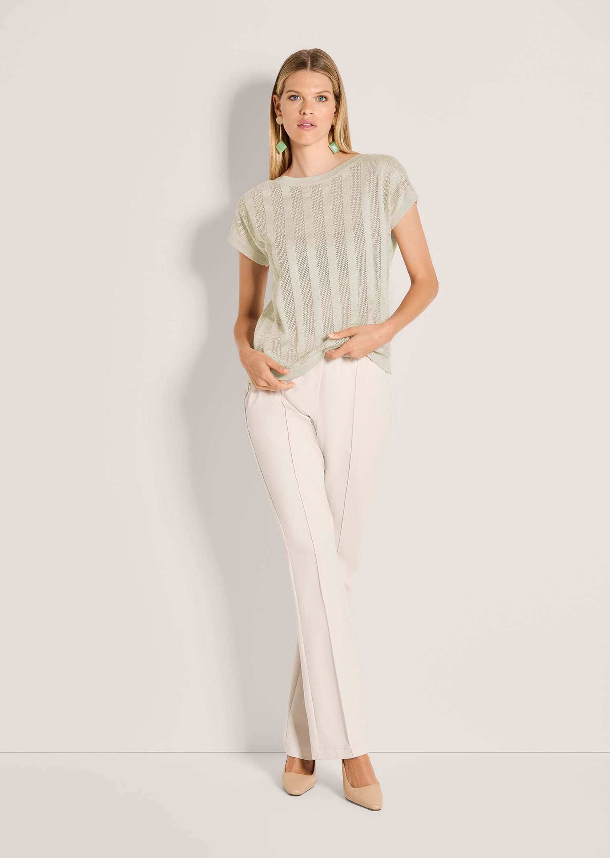 MADELEINE Longpullover »Strickpullover Sommerpullover mit Glanzeffekt« Leicht tranparente Optik