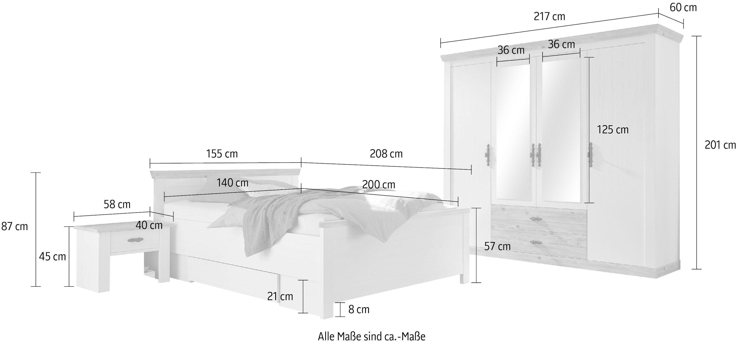 Home affaire Schlafzimmer-Set »Florenz«, in 3 verschiedenen Ausführungen