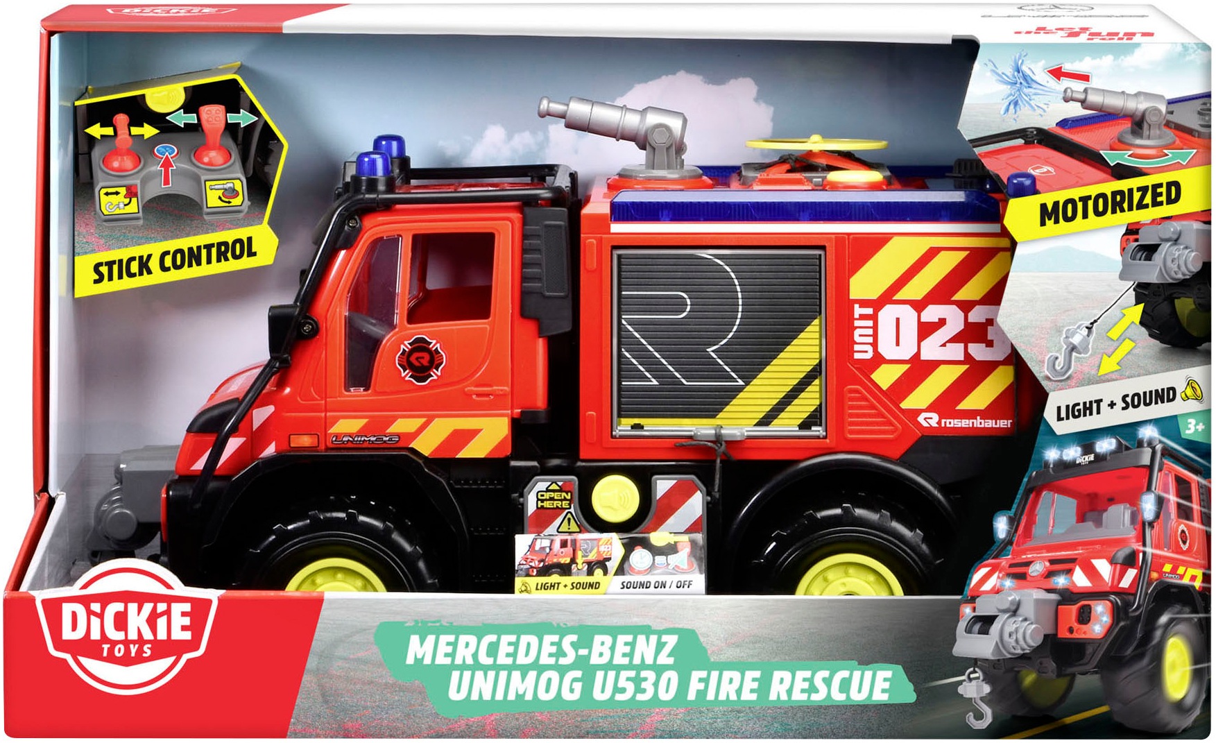 Dickie Toys Spielzeug-Feuerwehr »Unimog U530 Fire Rescue« mit Licht und Sound