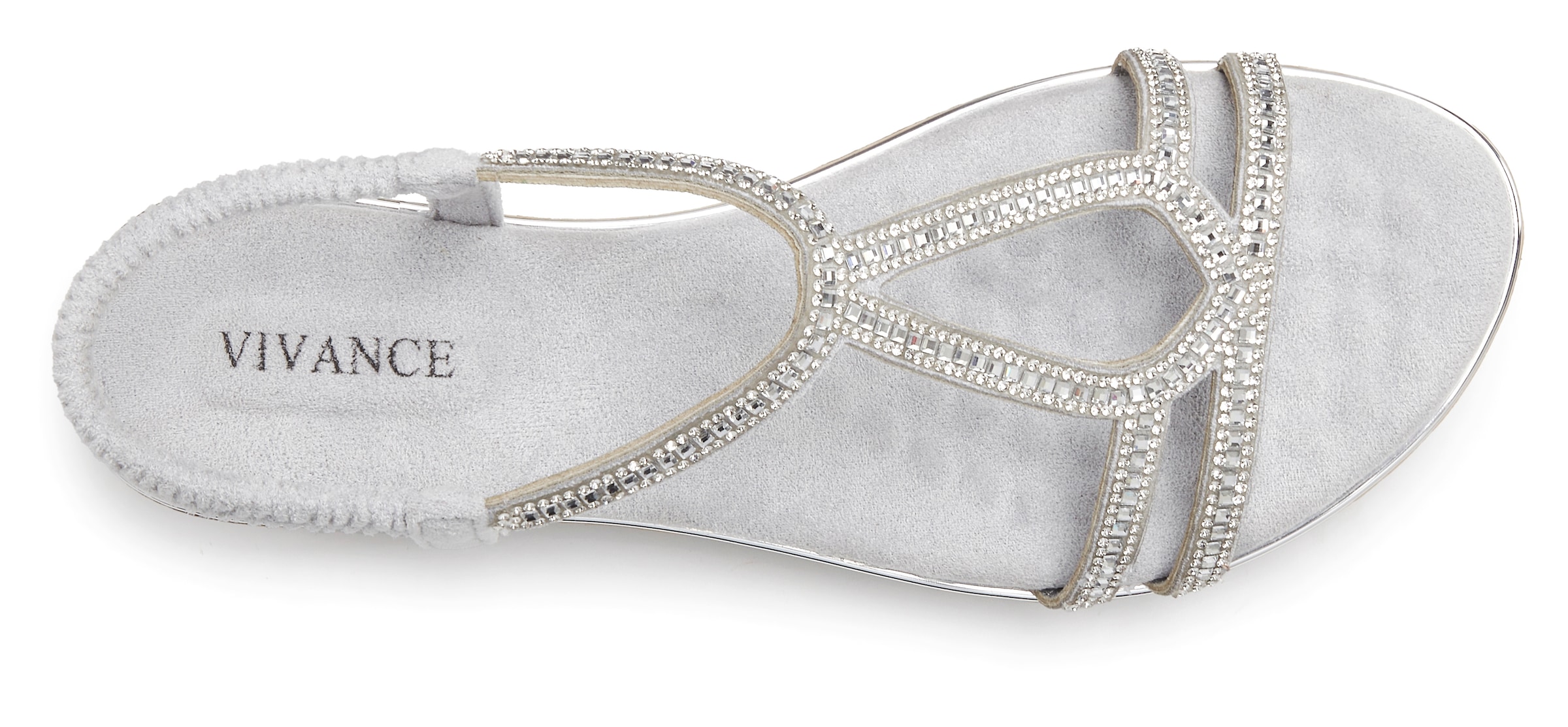 Vivance Sandale »Sandalette, Sommerschuh,«  mit eleganter Glitzer-Verzierung und elastischen Riemchen