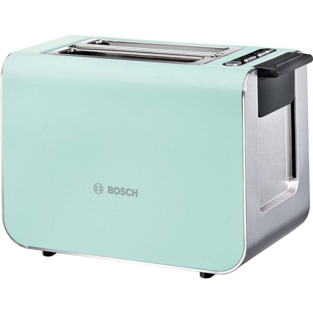 BOSCH Toaster »Styline TAT8612«, 2 kurze Schlitze, für 2 Scheiben, 860 W, mint turquoise-black grey