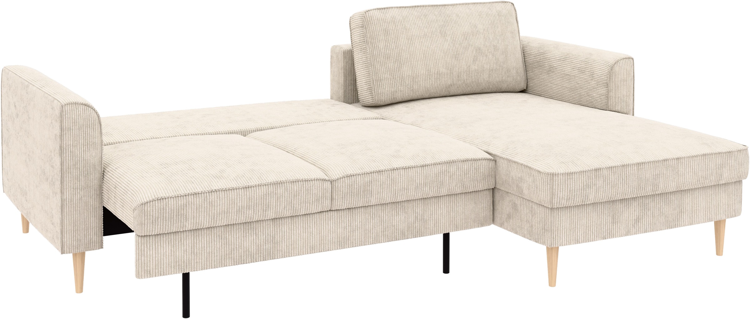 Home affaire Ecksofa »Booster Couch wahlweise mit Schlaffunktion und Bettkasten-auch in Cord«, Recamiere beidseitig montierbar, Sofa in L-Form, 232 cm