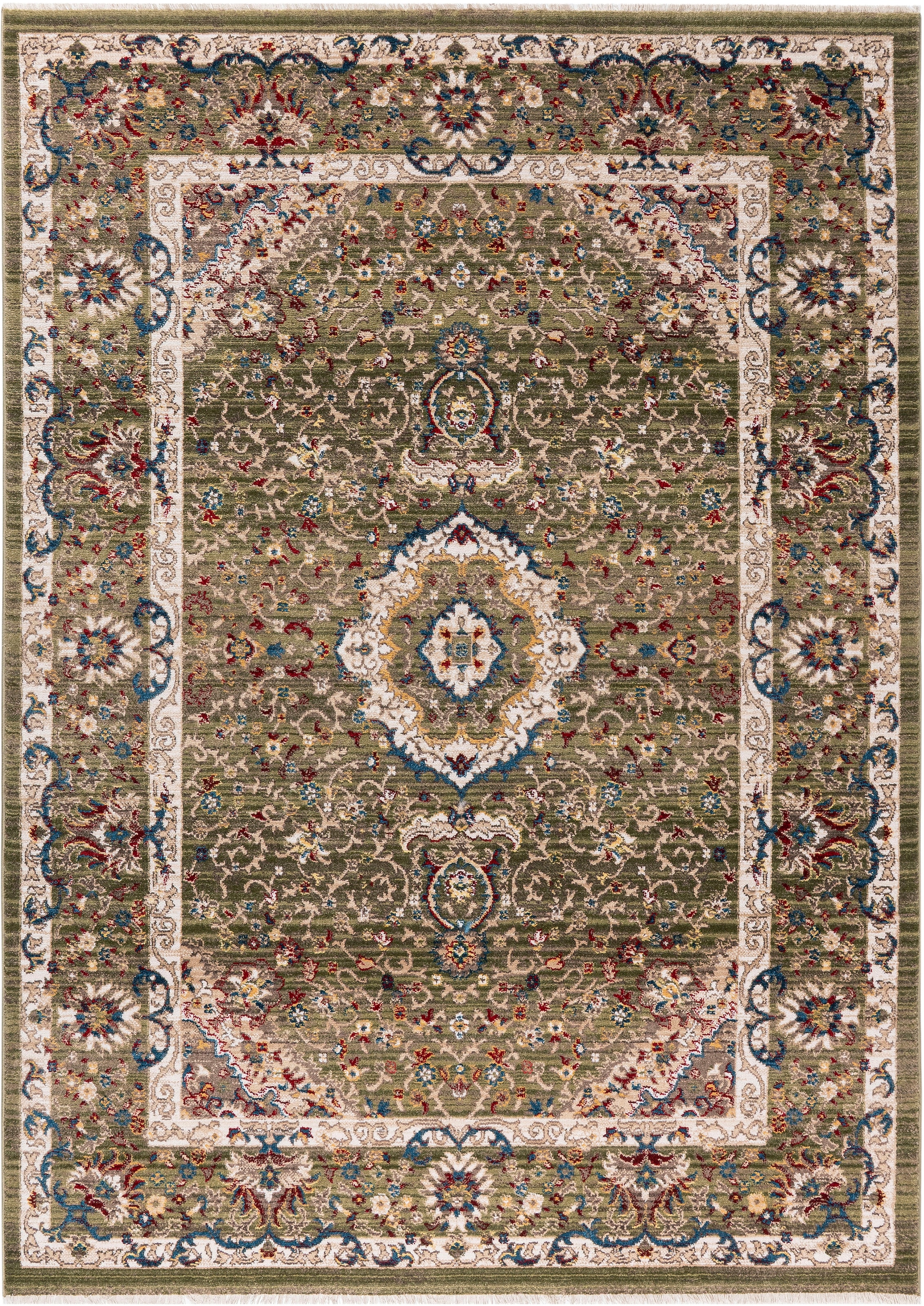 OTTO home Teppich »Molvio mit Fransen«, rechteckig, 18 mm Höhe, Orient-Optik, Vintage Design, weich, Wohnzimmer, Schlafzimmer