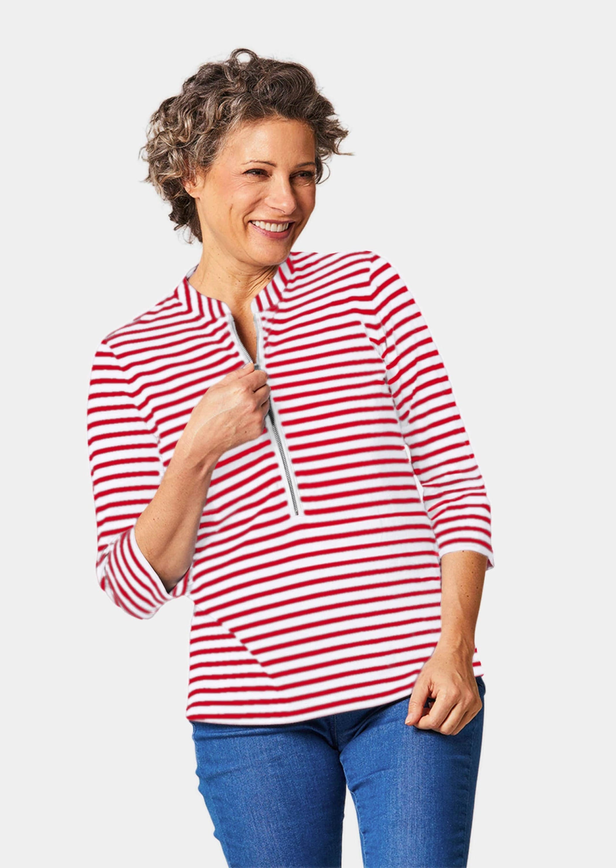 GOLDNER 3/4-Arm-Shirt »Sportives Ringelshirt in Longform«