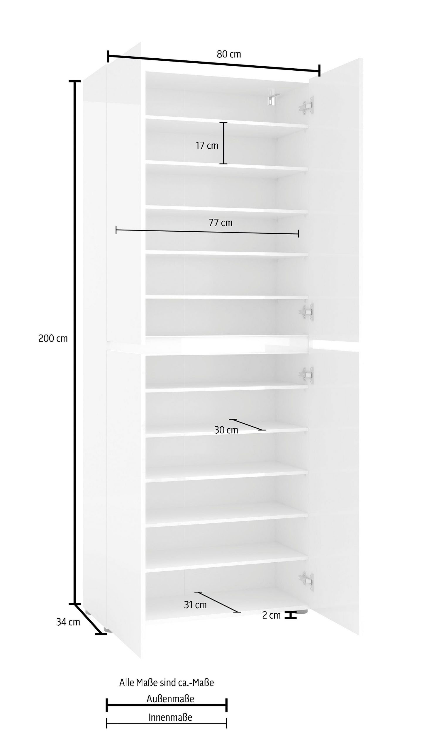 INOSIGN Schuhschrank »Mister«, Breite 80 200 online cm, bei Türen Höhe cm, 4 OTTO