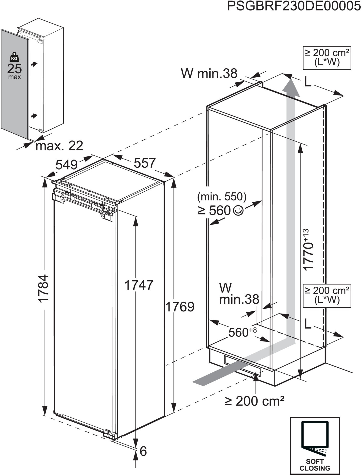 AEG Einbaukühlgefrierkombination 6000 »TF6FS181DC« 176,9 cm hoch 55,7 cm breit DynamicAir: Für gleichmäßige Kälteverteilung